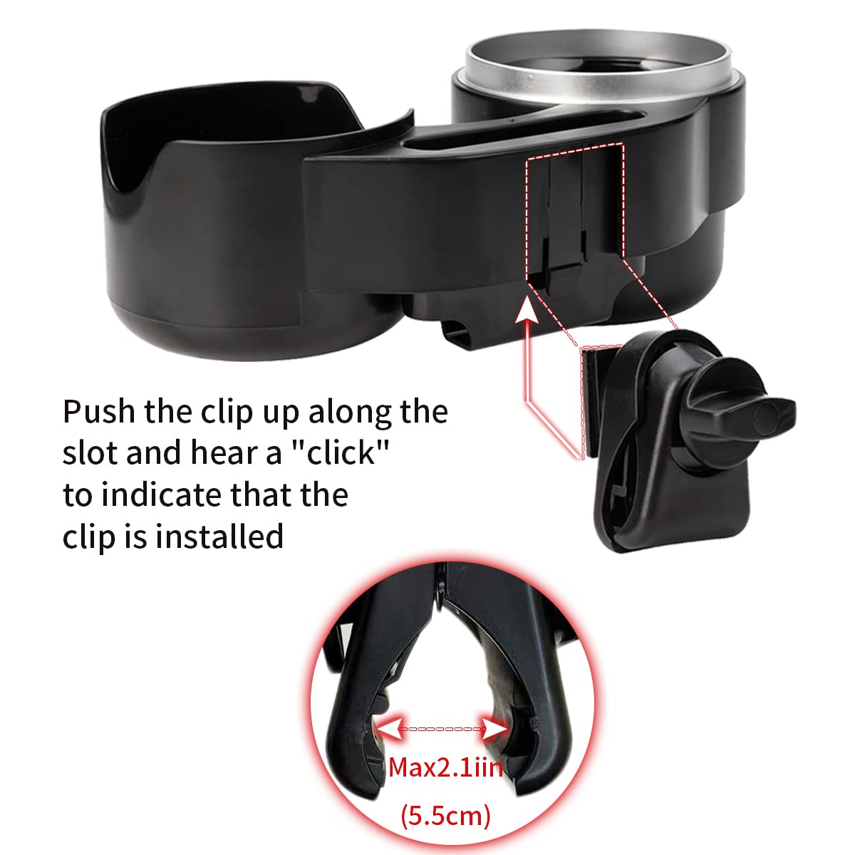 **Funbliss 4-in-1 Multifunctional Baby Stroller Snack Tray with Parent Cup Holders, Phone Holder & Bonus Hooks – Removable Stroller Drink Holder & Snack Tray for Convenient Feeding & Storage – Perfect for Walks, Shopping & Travel**