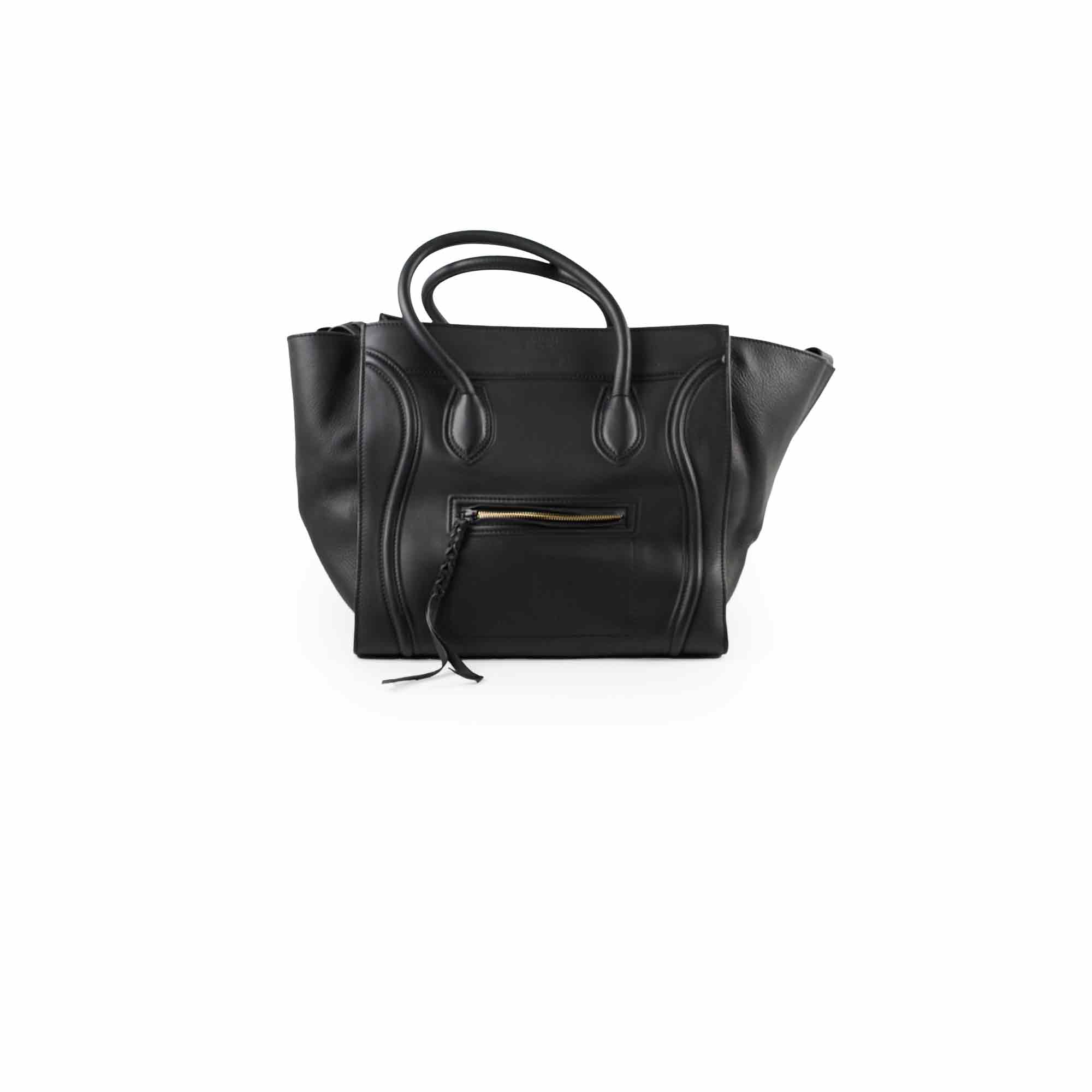 Celine Mini Luggage Bag in Black | Genuine Leather Crossbody Purse for Women | Perfect for Work, Travel & Everyday Use