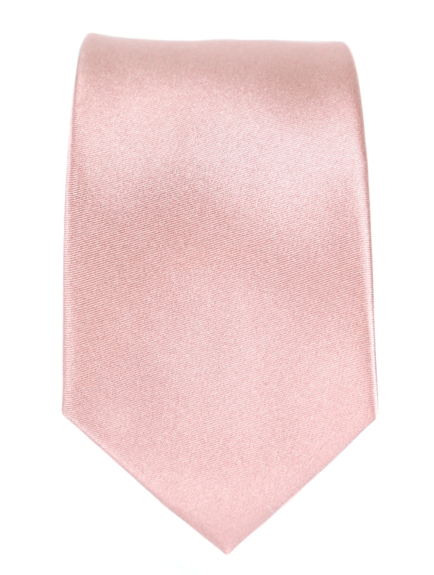 DÉCLIC Classic Plain Tie in Dusky Pink - Elegant Silk Necktie for Men, Perfect for Weddings, Business Meetings & Formal Events