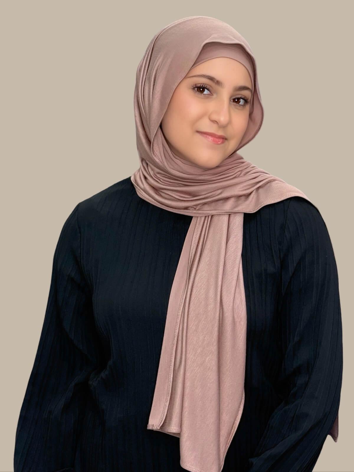 Modish Girl Premium Jersey Hijab in Pale Taupe - Soft & Comfortable Muslim Headscarf for Women - Perfect for Daily Wear, Prayer, and Special Occasions