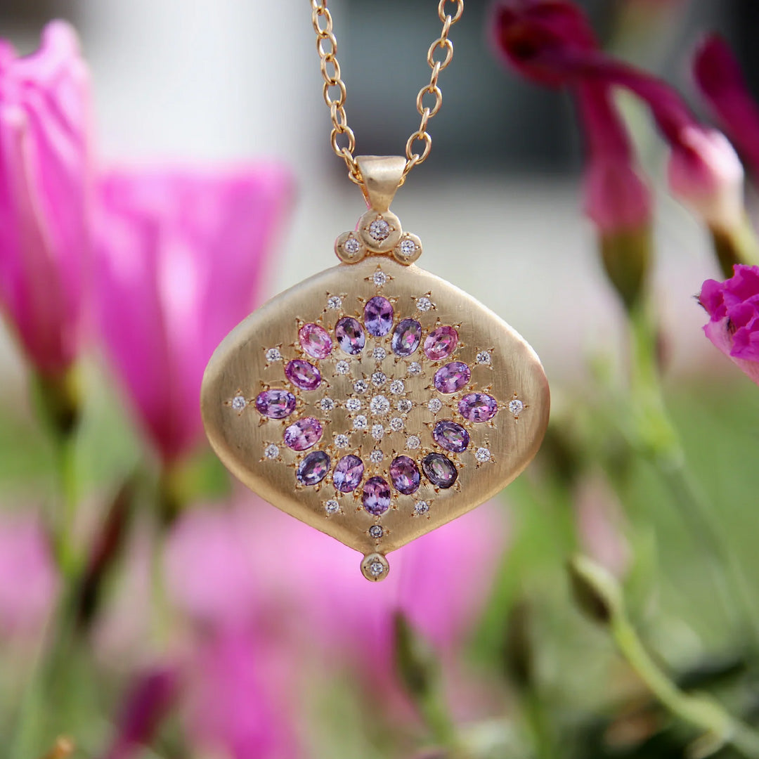 Multi-Color Sapphire Nectar Pendant Necklace for Women - Elegant Gemstone Jewelry Gift for Birthday, Anniversary & Special Occasions