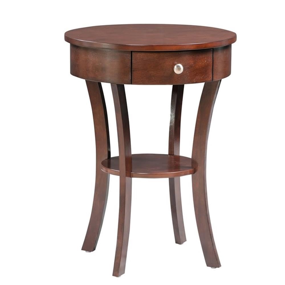 Home Square 1-Drawer End Table with Shelf in Espresso Wood Finish - Set of 2 | Modern Nightstand with Storage for Bedroom, Living Room & Office | Space-Saving Side Table for Small Spaces