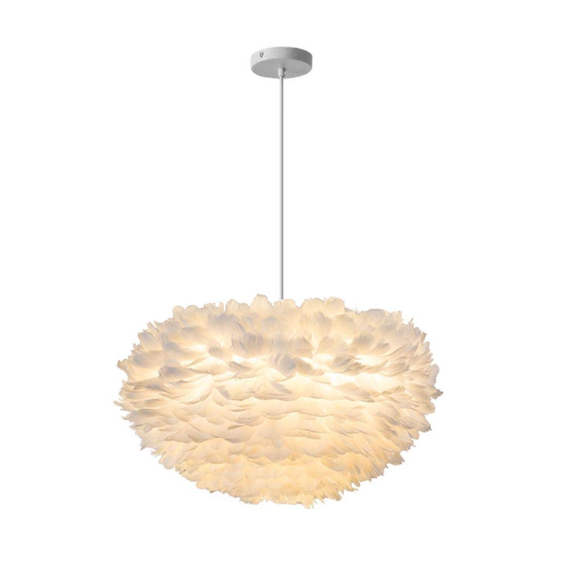 Modern White Feather Pendant Light - 15.7