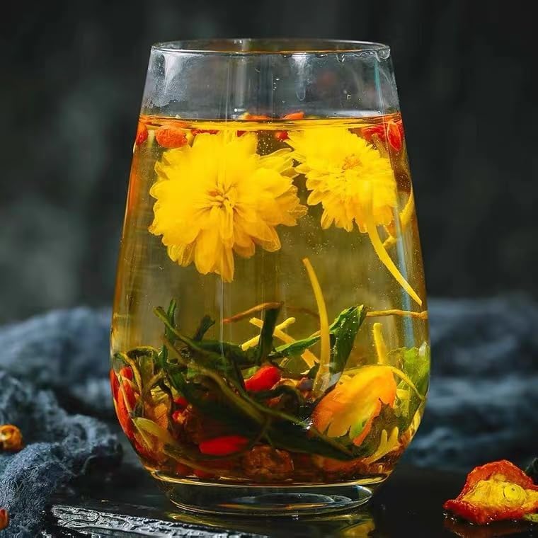 Organic Dandelion Wolfberry Tea Bags with 7 Herbal Ingredients - Kidney & Liver Detox Tea, Chinese Herbal Tea for Wellness & Relaxation (2 Bags) - Perfect for Daily Detox, Stress Relief & Immune Support
