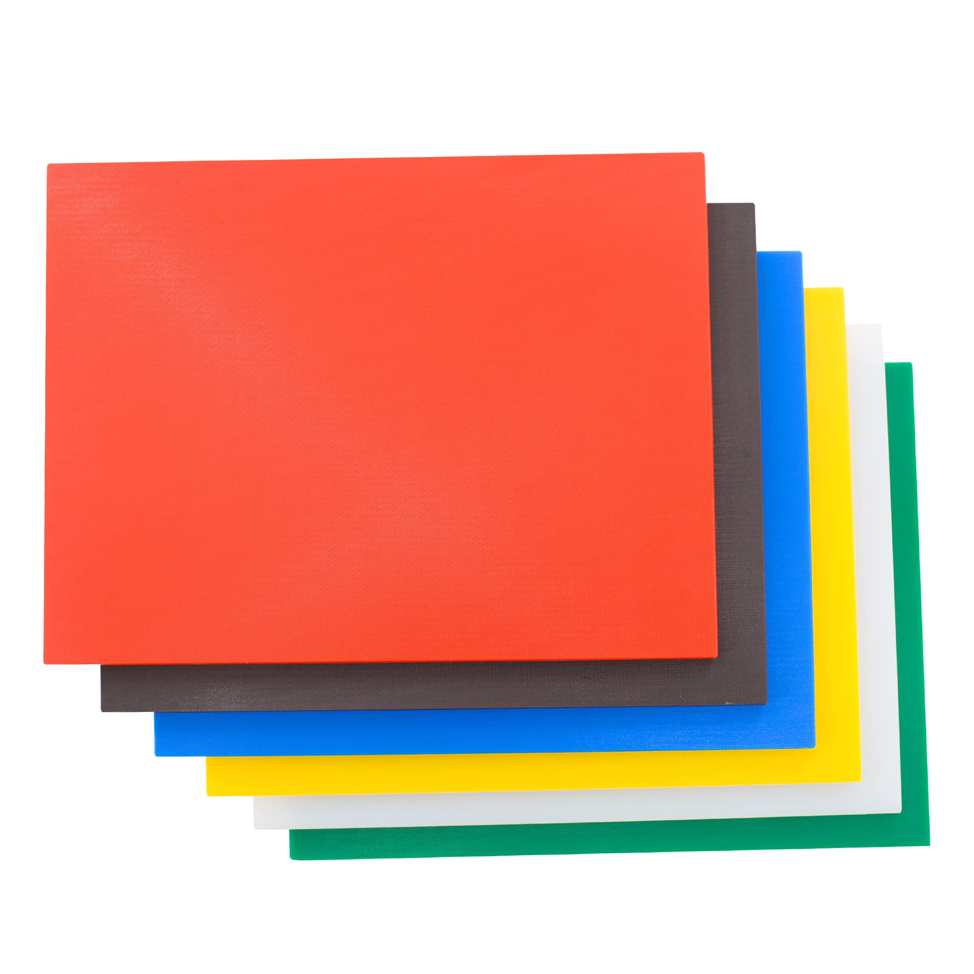 CMI NSF Certified Commercial Grade Plastic Cutting Board Set - 6-Pack Multi-Color 24x18x1/2 Inch Kitchen Chopping Boards for Vegetables, Meat & Cheese - Ideal for Restaurants, Catering & Home Kitchens
