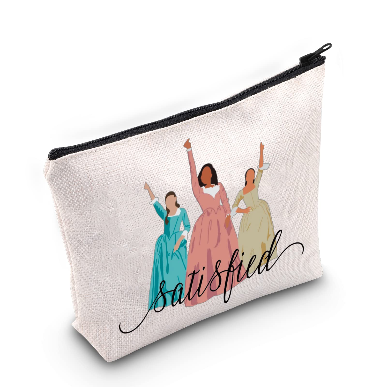**BWWKTOP Schuyler Sisters Cosmetic Makeup Bag – Hamilton Musical Broadway Theater Gift – Waterproof Zipper Pouch for Travel & Storage (Perfect for Fans, Cosmetics & Accessories)**