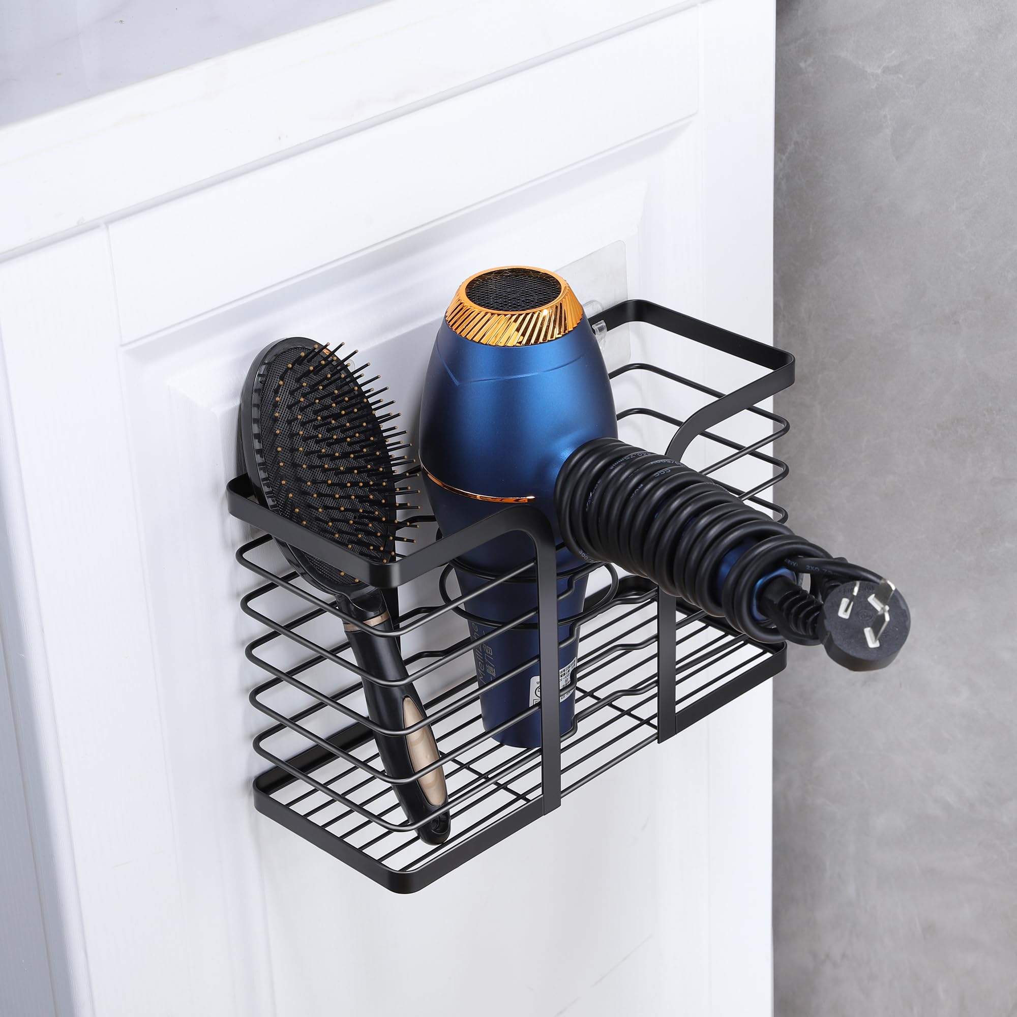 KEGII Stainless Steel Hair Dryer Holder & Wall Mount Organizer - Storage for Hair Dryer, Brushes, Straightener, Flat Iron & Curling Wand | Perfect for Salon, Bathroom & Home Hair Styling Station