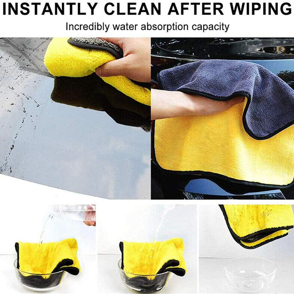 Premium 4-Pack Double-Sided Microfiber Cleaning Towels - Super Absorbent Car Wash Cloths, Dust & Buffing Towels for Cars, Pets & Household Cleaning - Ultra Soft & Lint-Free for Streak-Free Shine