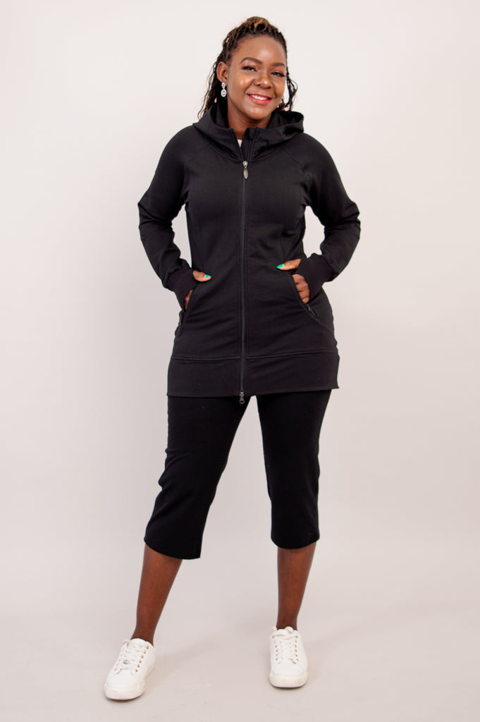 Kendra Jacket - Black Cotton Women's Outerwear for Casual & Office Wear | Lightweight & Stylish