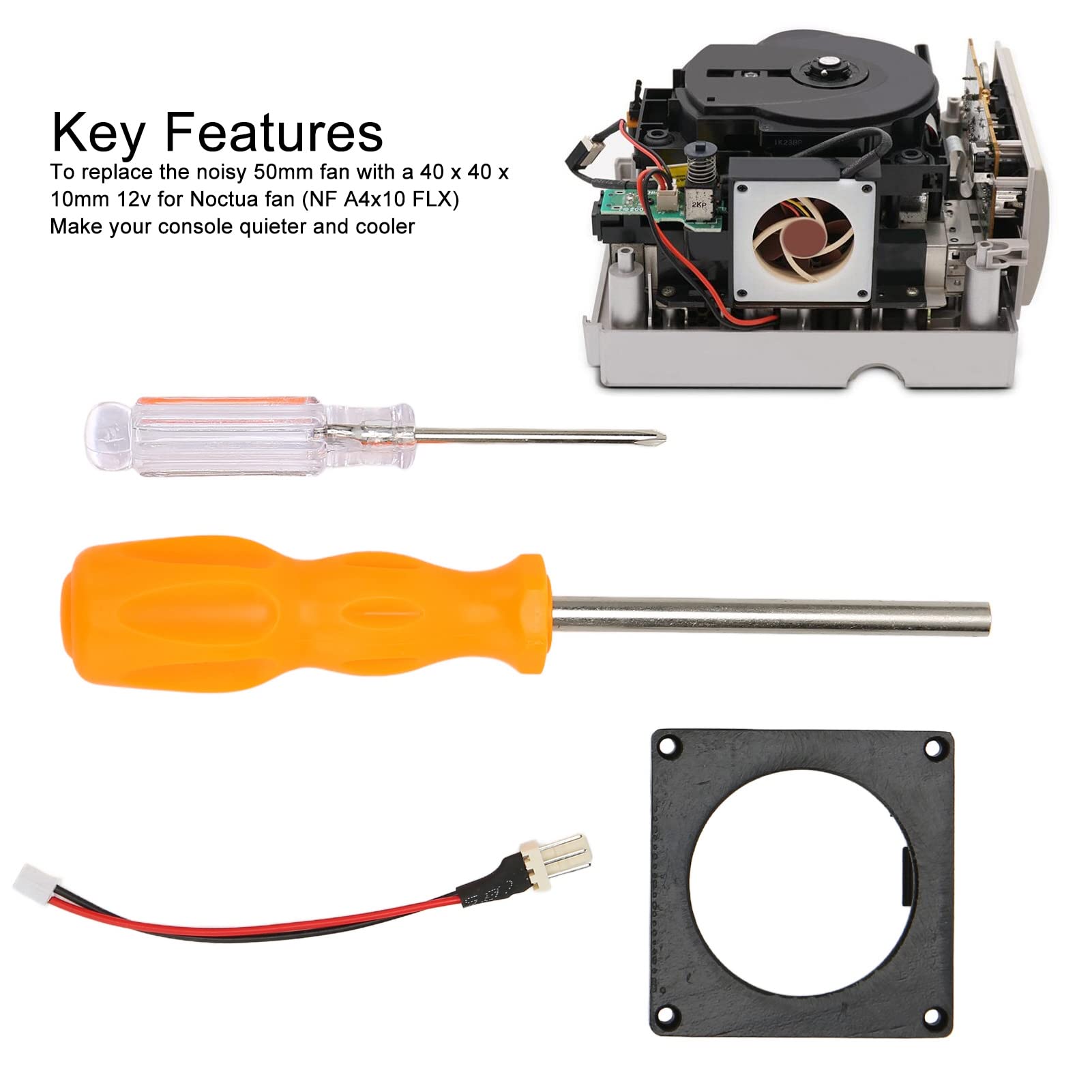 3D Printed Cooling Fan Kit for Nintendo GameCube - Replacement Fan Frame Kit in Black | Perfect for Console Overheating & DIY Repairs