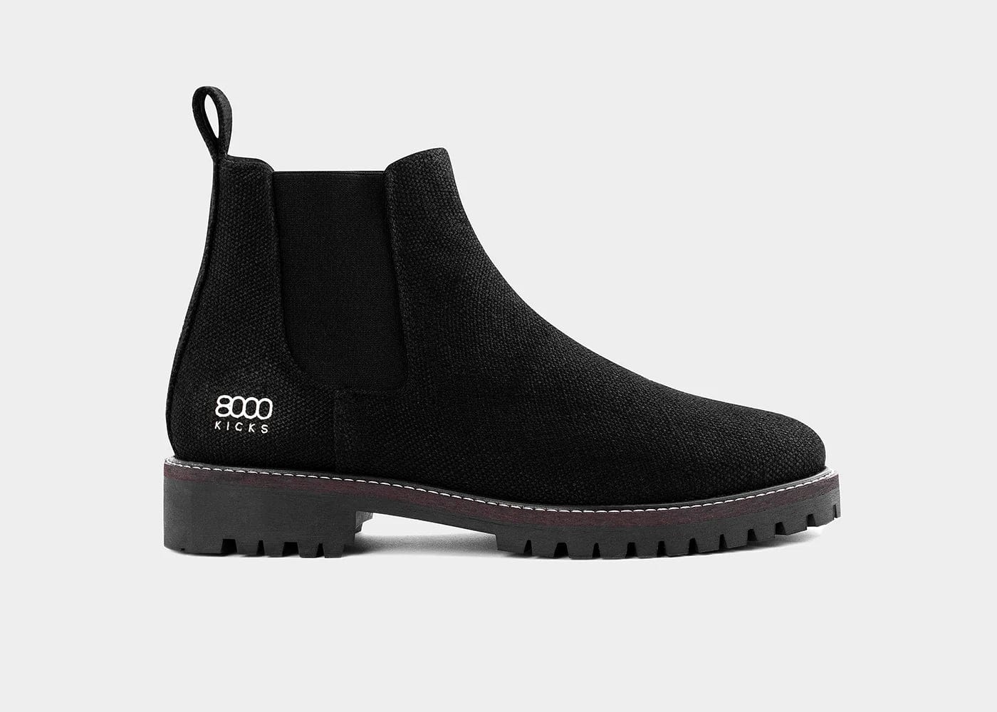 Vegan Hemp Chelsea Boots for Men | Black | Eco-Friendly & Comfortable | Perfect for Casual Wear, Outdoor Adventures & Sustainable Fashion
