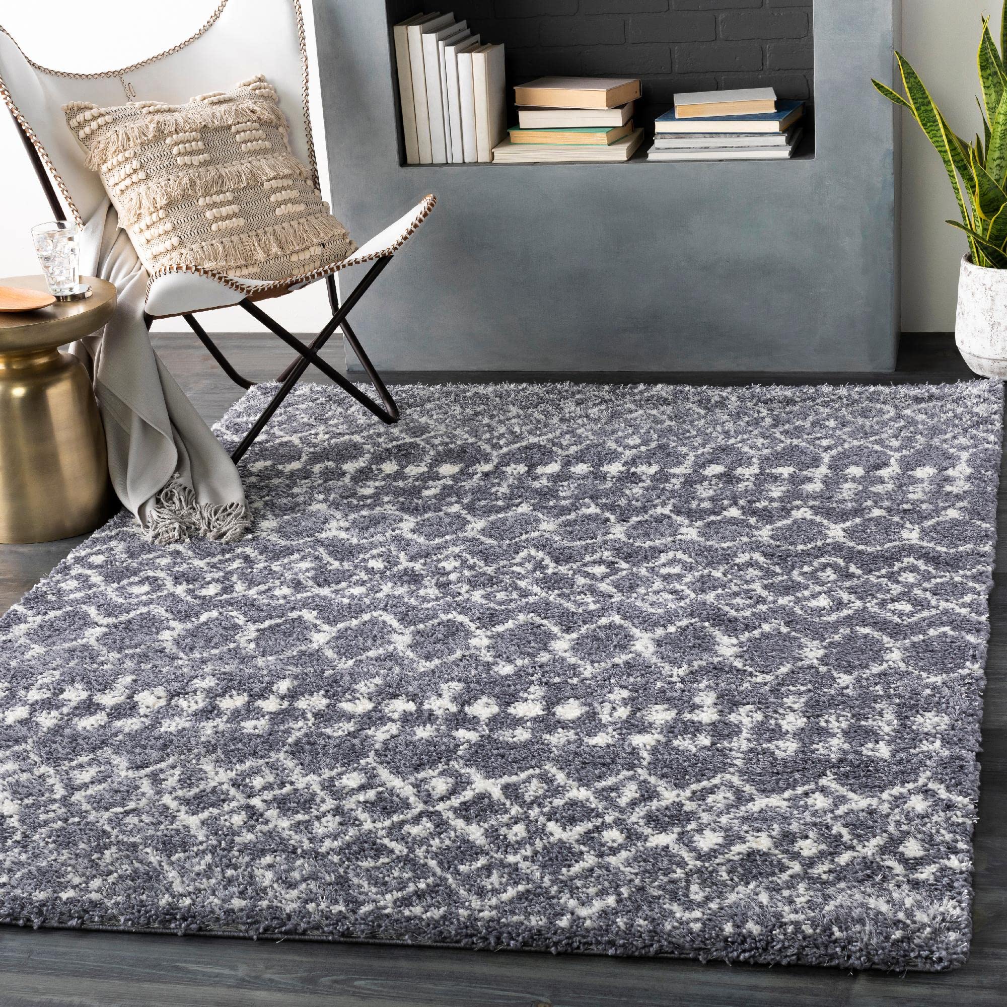 Mark&Day 7x9 Bohemian Area Rug - Medium Gray & White Vintage Carpet for Living Room, Bedroom, Kitchen | Soft Non-Slip Floor Mat for Home Decor & Cozy Spaces (6'7