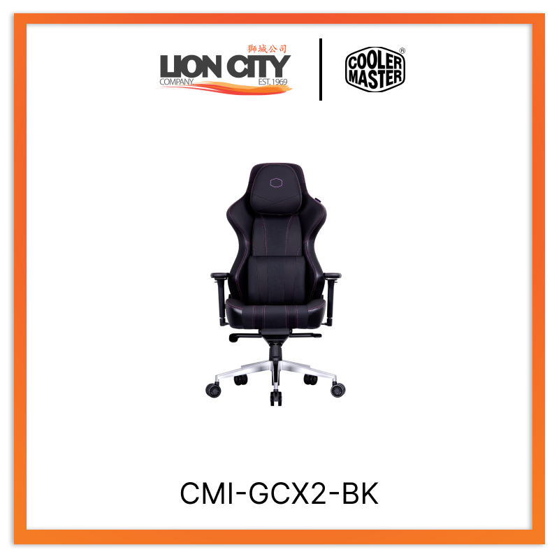 Cooler Master CMI GCX2 BK Cm Caliber X2 Black Ergonomic Gaming Chair with Lumbar Support - 2 Year Warranty - Perfect for PC Gaming, Office Work & Home Theater Setup