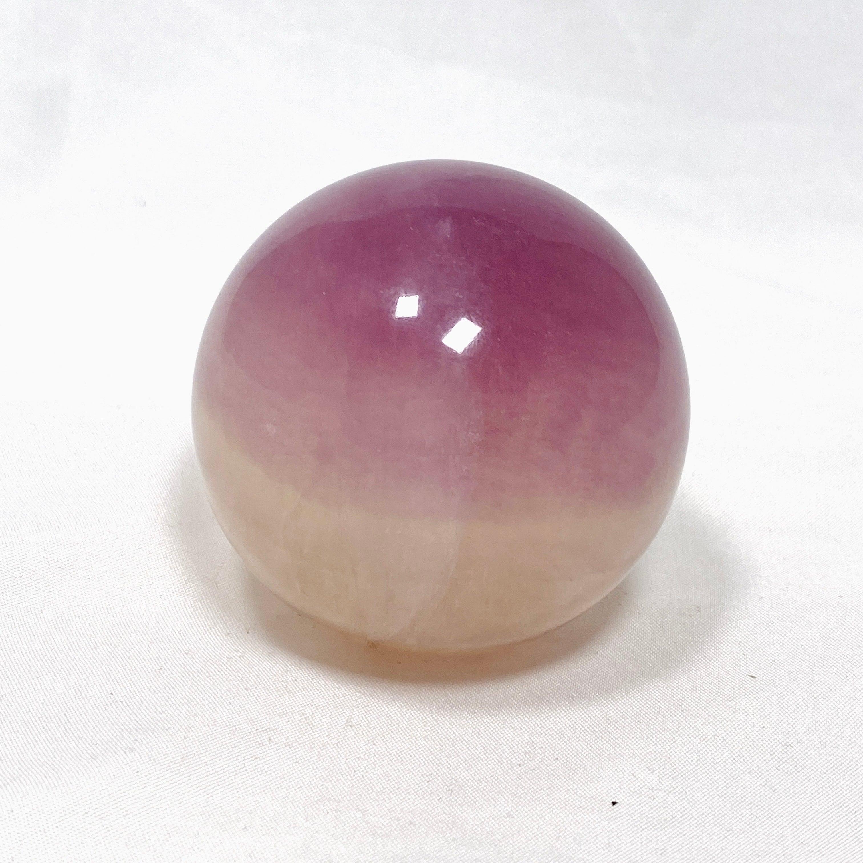 Natural Pink and Yellow Fluorite Sphere - FLS 11 - Healing Crystal for Meditation, Energy Work & Home Decor