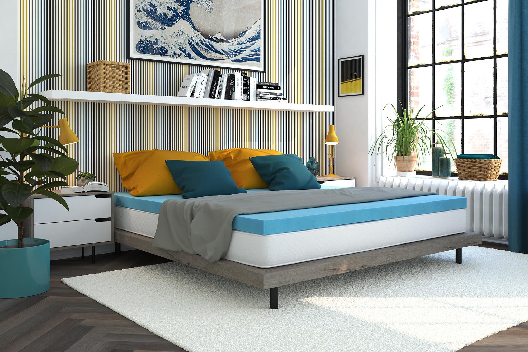 Signature Sleep 3-inch Gel Infused Memory Foam Mattress Topper King Size - Cooling Pressure Relief for Back, Side & Stomach Sleepers - Perfect for Hot Sleepers & Bedroom Comfort Upgrade