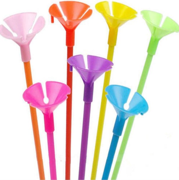 Balloon Stick and Cup Set - 50 Pack for Party Decorations, Birthday, Wedding, Baby Shower - Durable Plastic Balloon Holder with Base for Helium or Air-Filled Balloons