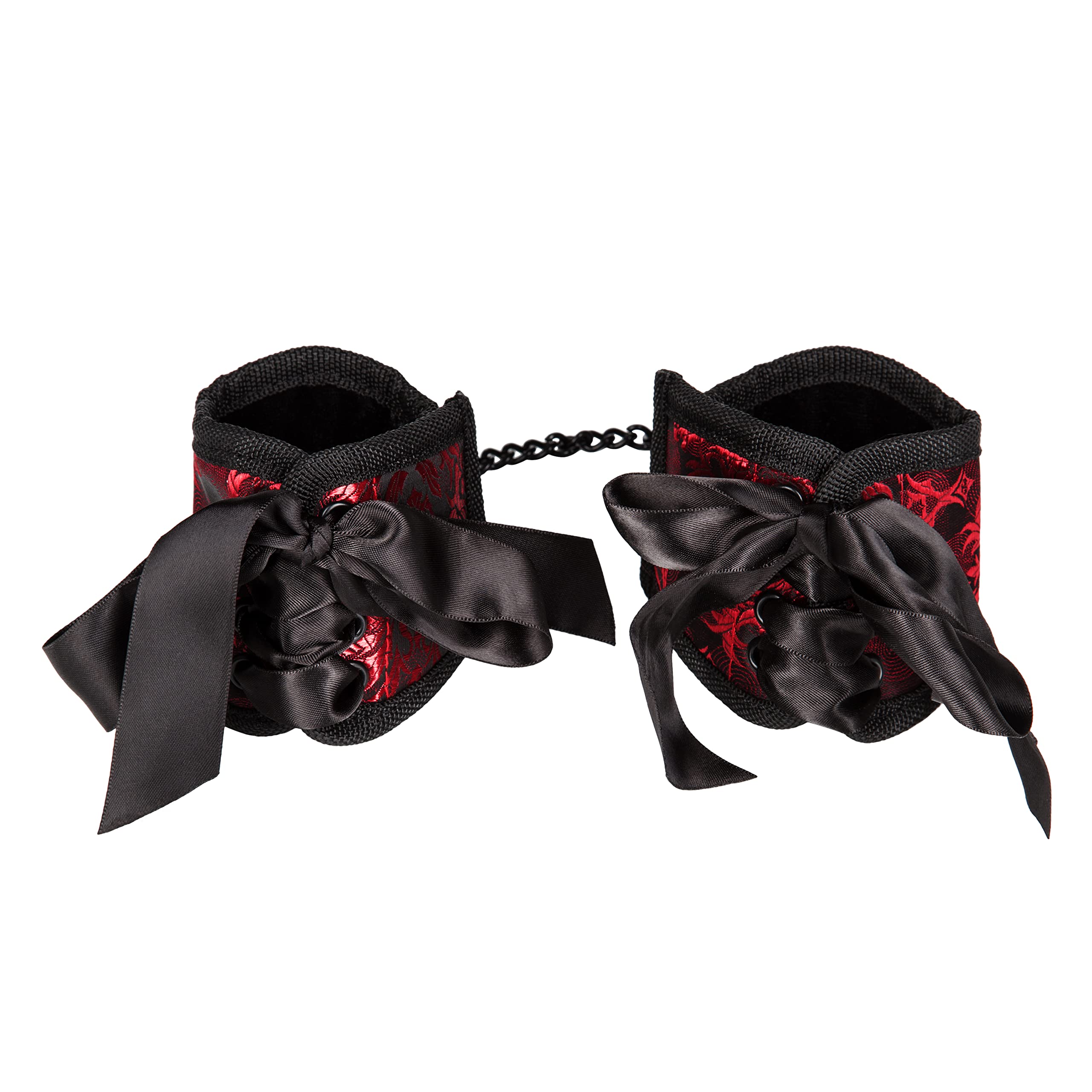 Luxury BDSM Handcuffs for Couples - CalExotics Scandal Corset Cuffs - Red Adult Restraint Toys for Sensual Play & Bedroom Bondage - Perfect for Roleplay, Spicing Up Relationships & BDSM Exploration