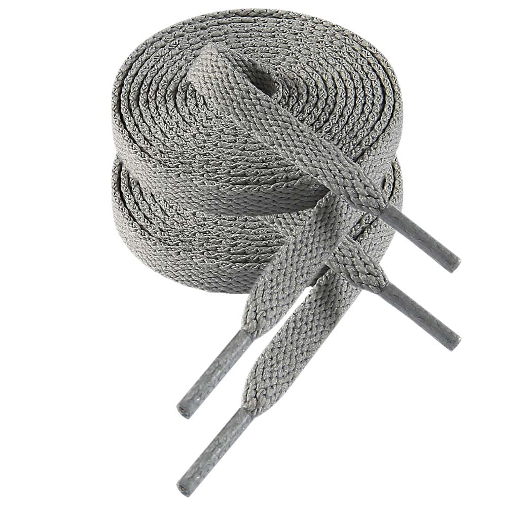 VSUDO 2 Pairs Flat Shoelaces for Sneakers - Durable No-Tie Shoe Strings for Running, Walking & Casual Wear (Black & White) | Perfect for Gym, Work & Everyday Use