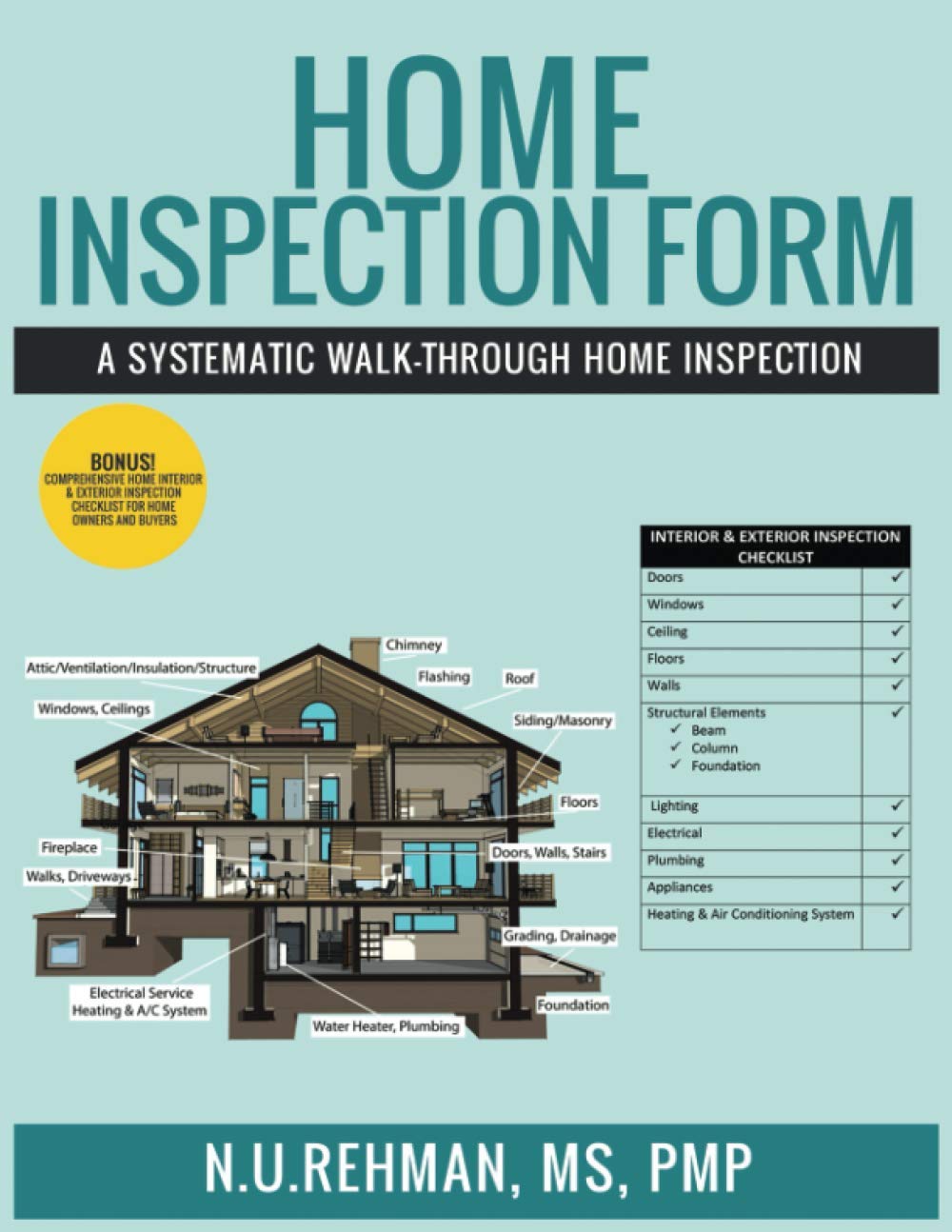 Professional Home Inspection Checklist - Comprehensive Walk-Through Guide for Buyers, Sellers & Realtors | Perfect for Pre-Purchase Evaluations & Property Maintenance
