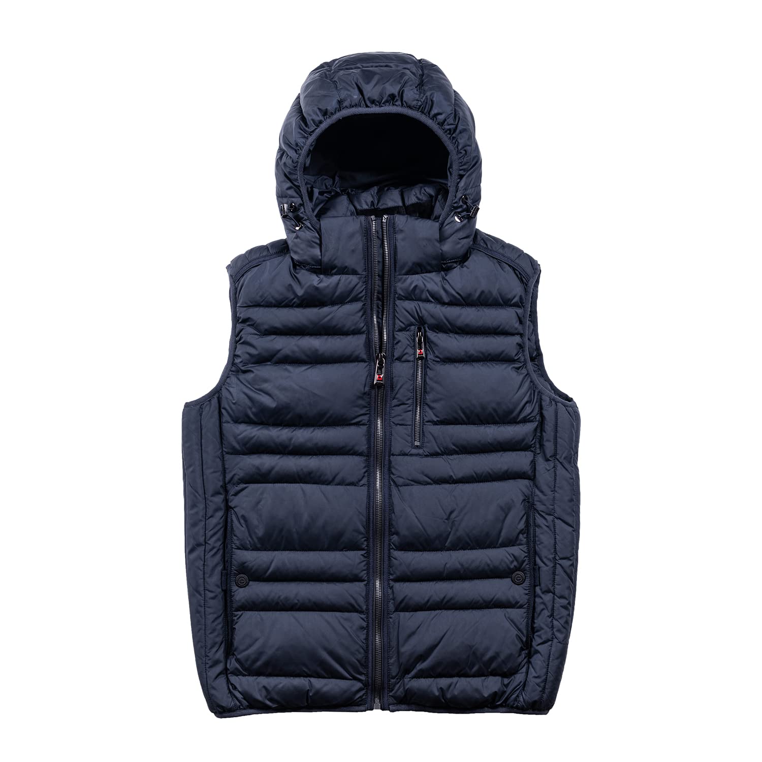 Corbona Men's Detachable-Hooded Water-Resistant Packable Casual Padded Vest for Outdoor Adventures and Urban Style