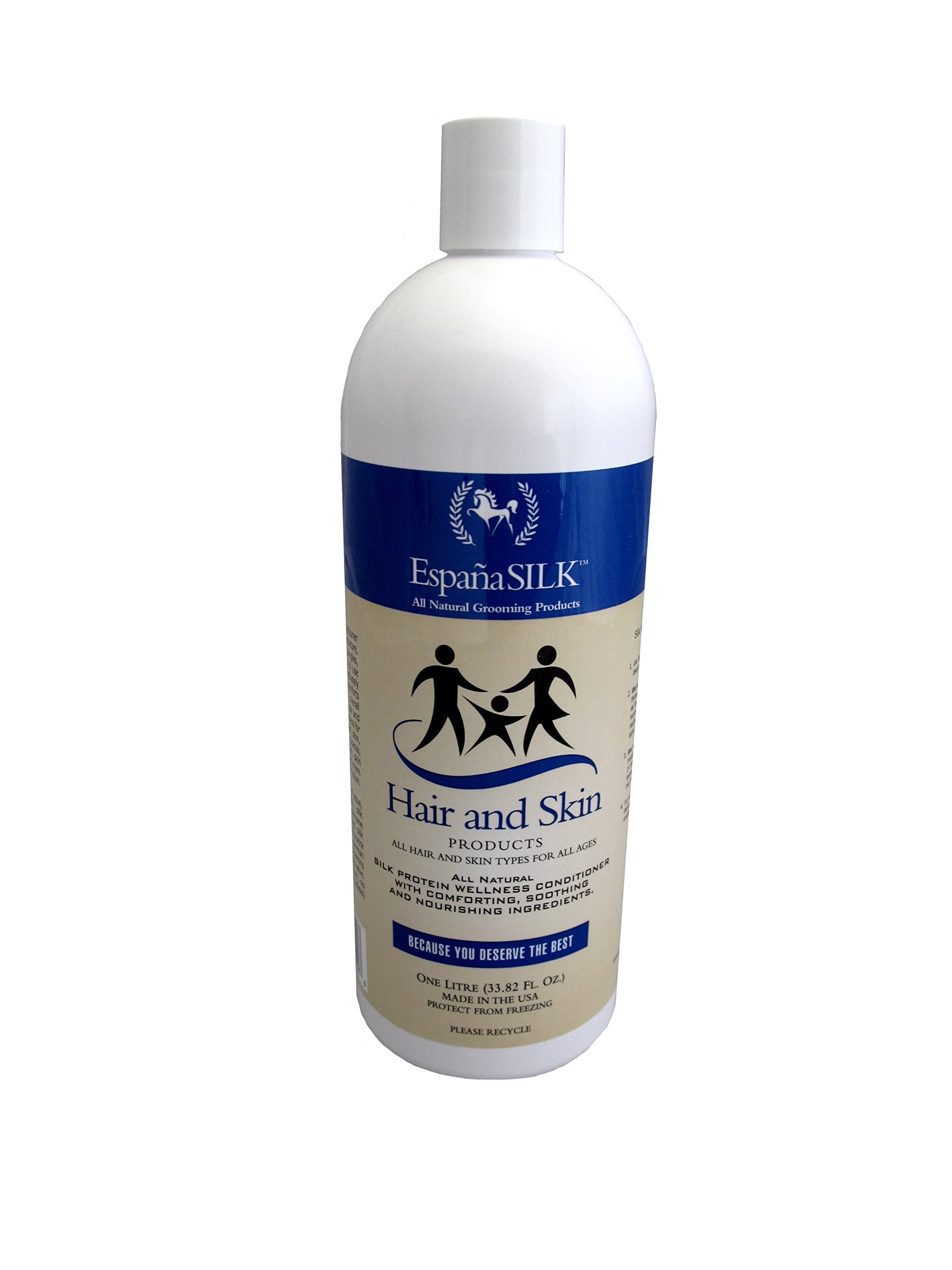 EspanaSILK ESP2120P Silk Protein Antiseptic Conditioner 1L (33.82 Oz) - Deep Hair Repair & Scalp Treatment for Damaged Hair - Salon Quality Hair Care for Dry, Frizzy & Color-Treated Hair