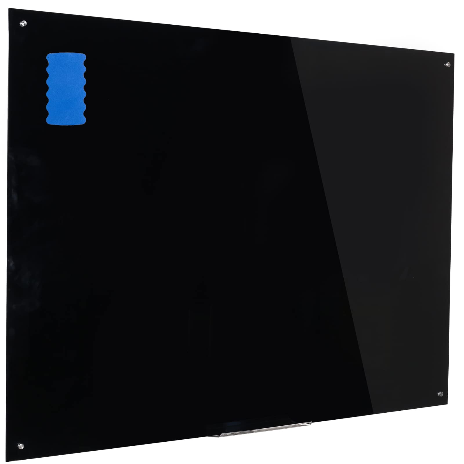 Premium Magnetic Black Glass Dry Erase Board - 48