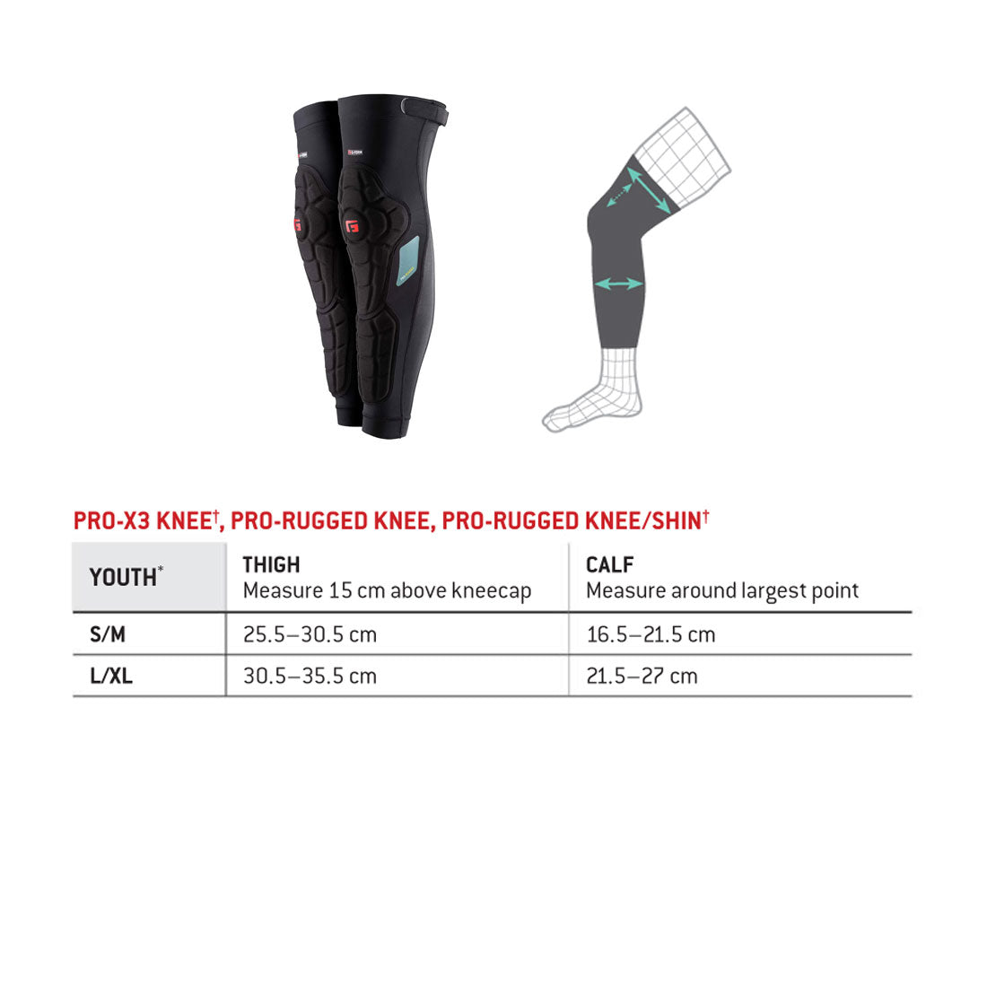 G Form Pro Rugged Knee and Shin Guards for Youth - Protective Gear for Skateboarding, Cycling, and Extreme Sports