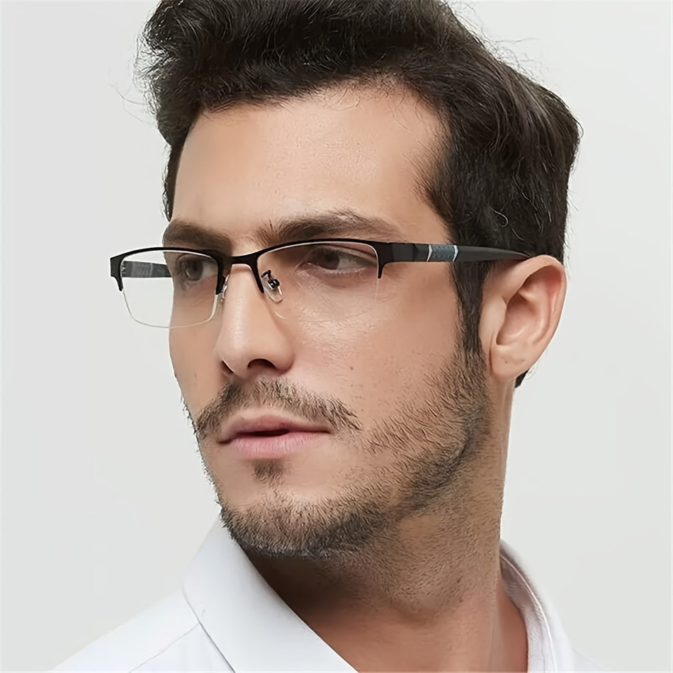 Premium Metal Alloy Half Frame Reading Glasses - Lightweight & Durable for Men & Women - Perfect for Reading, Computer Work & Close-Up Tasks