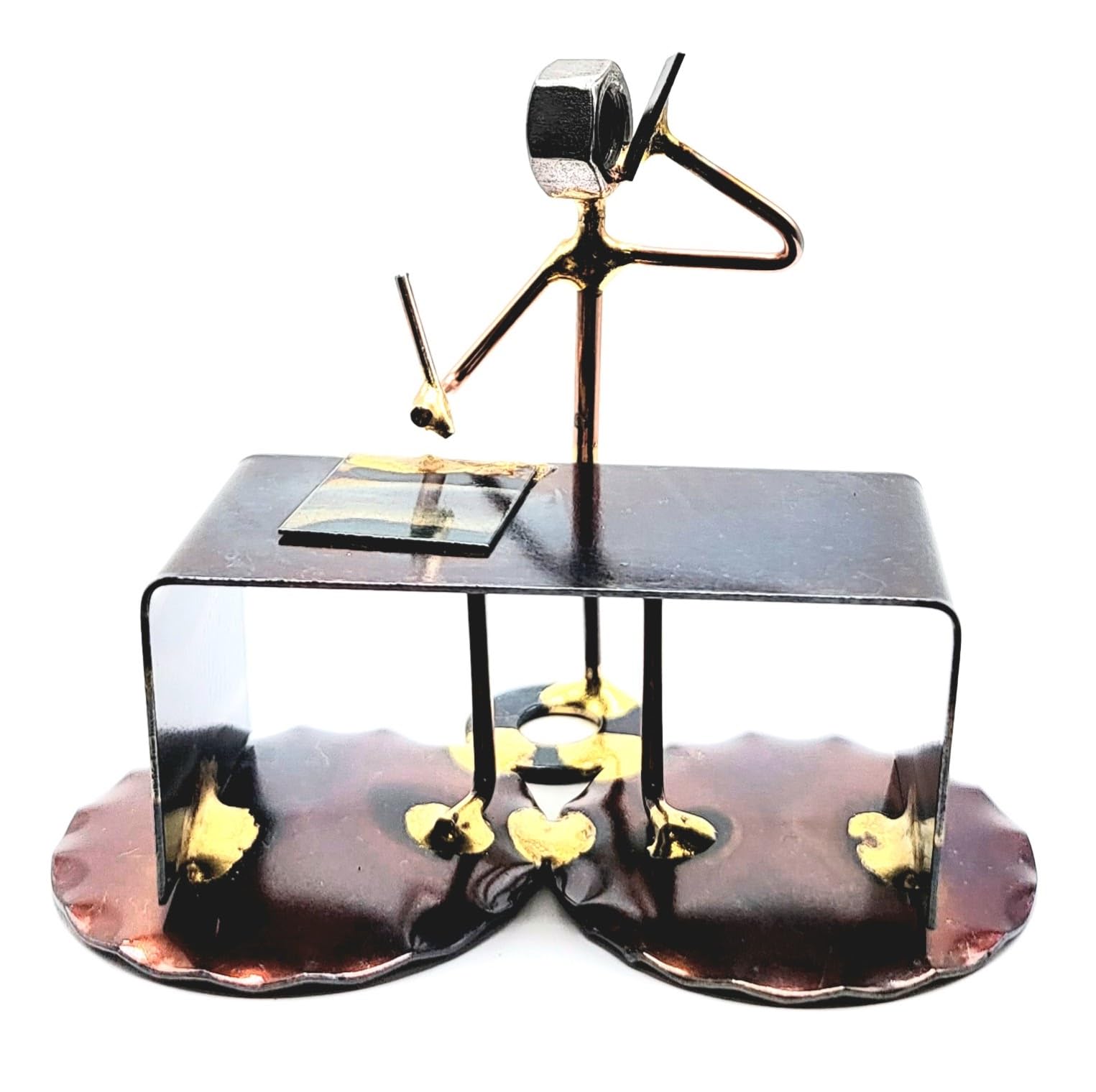 Handmade Metal Art Boss Figurine - Unique Desk Accessory, Office Trophy & Gift for Boss - Perfect for Office Décor, Workstation Display & Executive Gifts