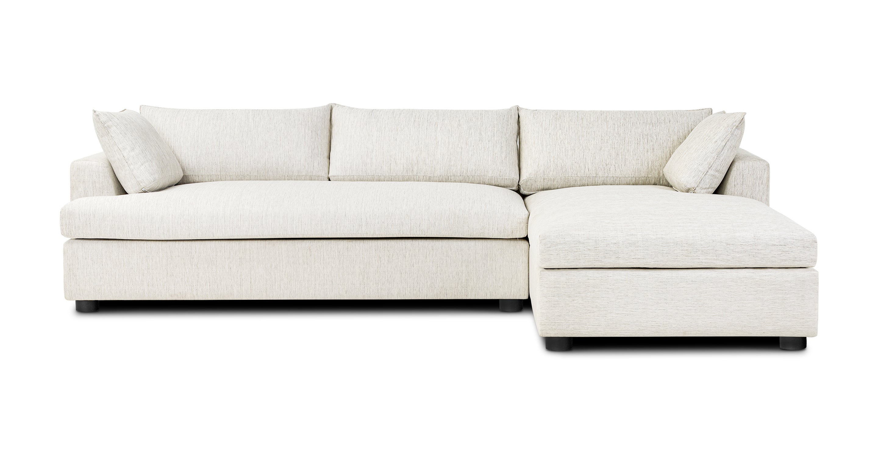 Milo Right Facing Sleeper Sectional Sofa with Chaise - Modern L-Shaped Couch for Small Spaces - Perfect for Living Room, Apartment, and Home Theater Comfort