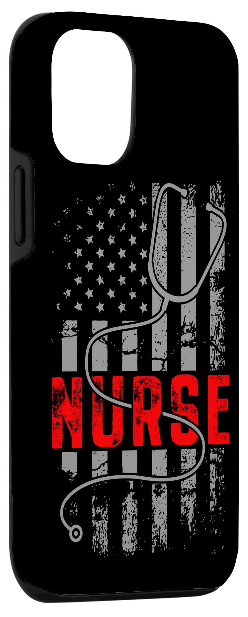 iPhone 12/12 Pro Patriotic USA Flag Phone Case - Perfect for Nurses Week, Medical Professionals & 4th of July Celebrations | Durable Stethoscope Design for Healthcare Workers