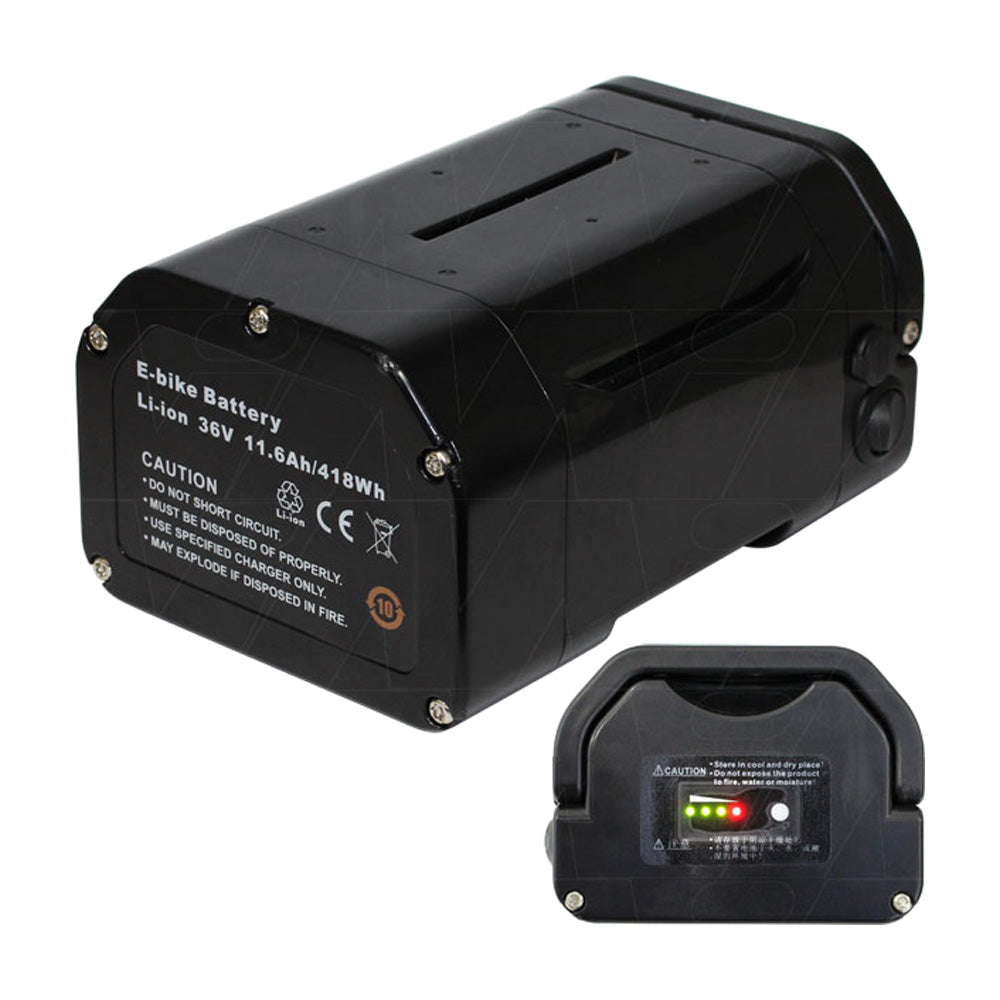 36V 11.6Ah (417.6Wh) Lithium Ion Battery Pack for Electric Bikes - Compatible with Panasonic NCR18650PF Cells - Perfect for Commuting, Mountain Biking & Long Distance Rides