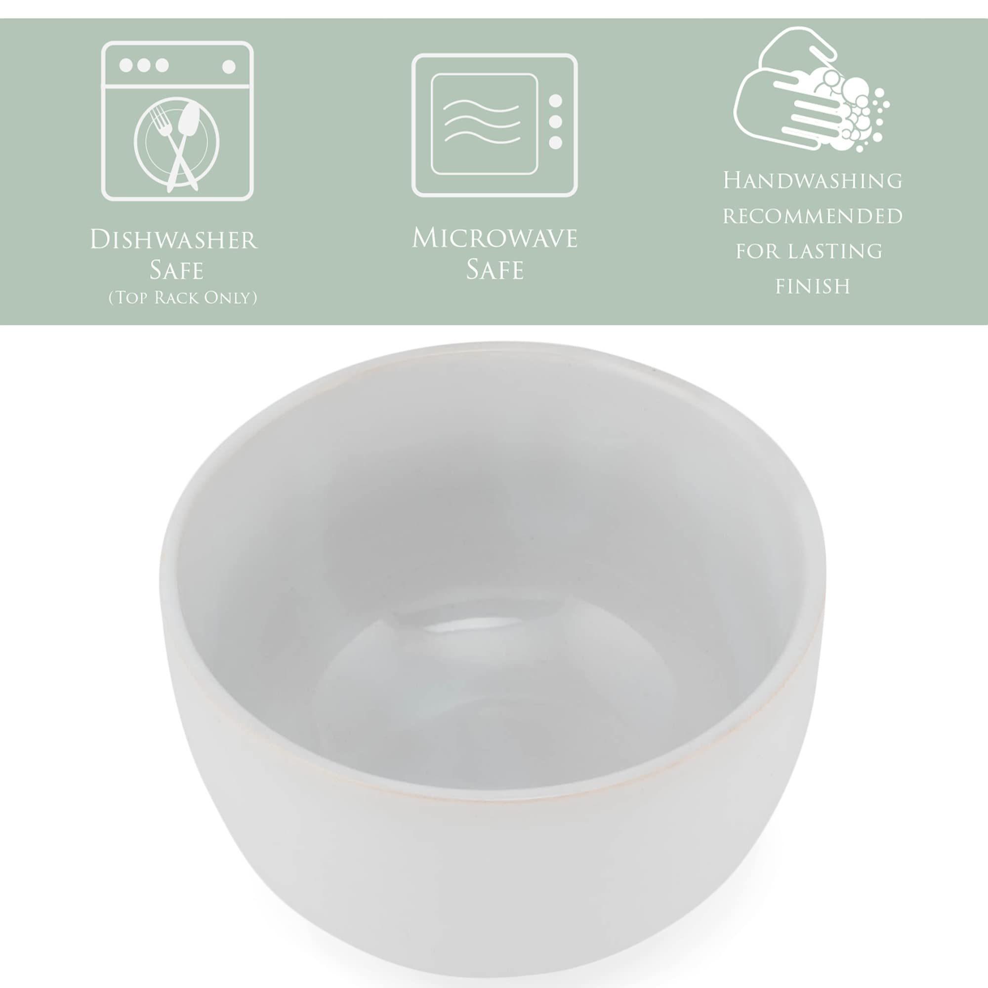 Elanze Designs 4-Inch Small Ceramic Dessert Bowls Set of 4 - Glossy White Bistro-Style Bowls for Ice Cream, Candy, Snacks & Treats | Perfect for Home, Party, Restaurant & Daily Use