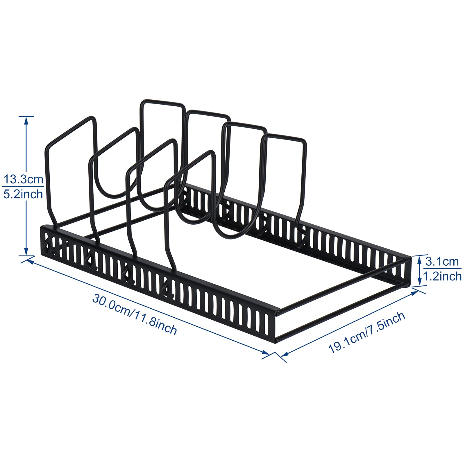 Toplife Adjustable 7+ Lids Organizer Rack and 10+ Bakeware Organizer Set - Space Saving Kitchen Cabinet & Counter Storage Solution for Pots, Pans, Lids and Baking Sheets - Perfect for Small Kitchens and Organized Cooking