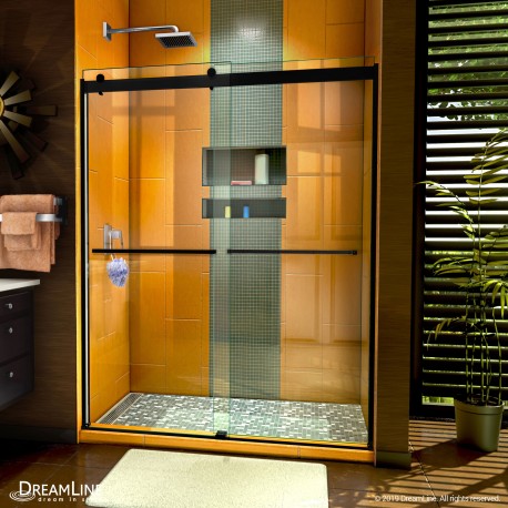 DreamLine Sapphire 56-60 Inch W x 76 Inch H Semi-Frameless Bypass Shower Door - Perfect for Modern Bathroom Renovations & Space-Saving Designs