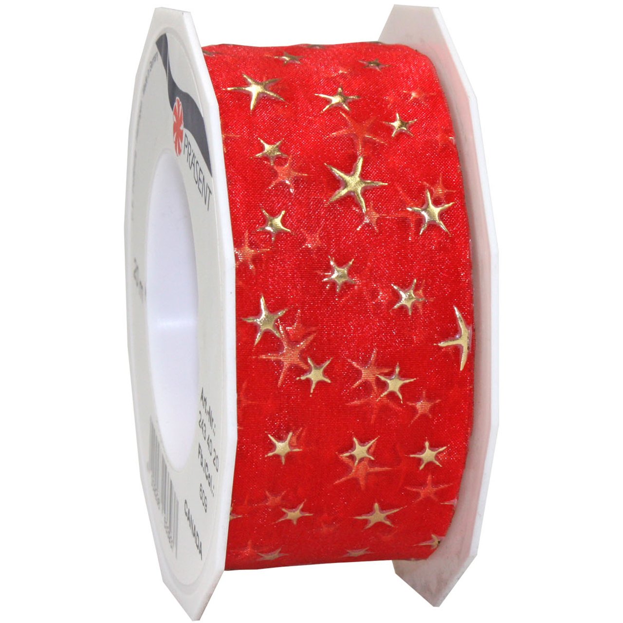 Morex 1.5 Inch x 22 Yards Red Printed Sheer Ribbon Spool - Premium Decorative Ribbon for Gift Wrapping, Crafts, Wedding Decorations & DIY Projects