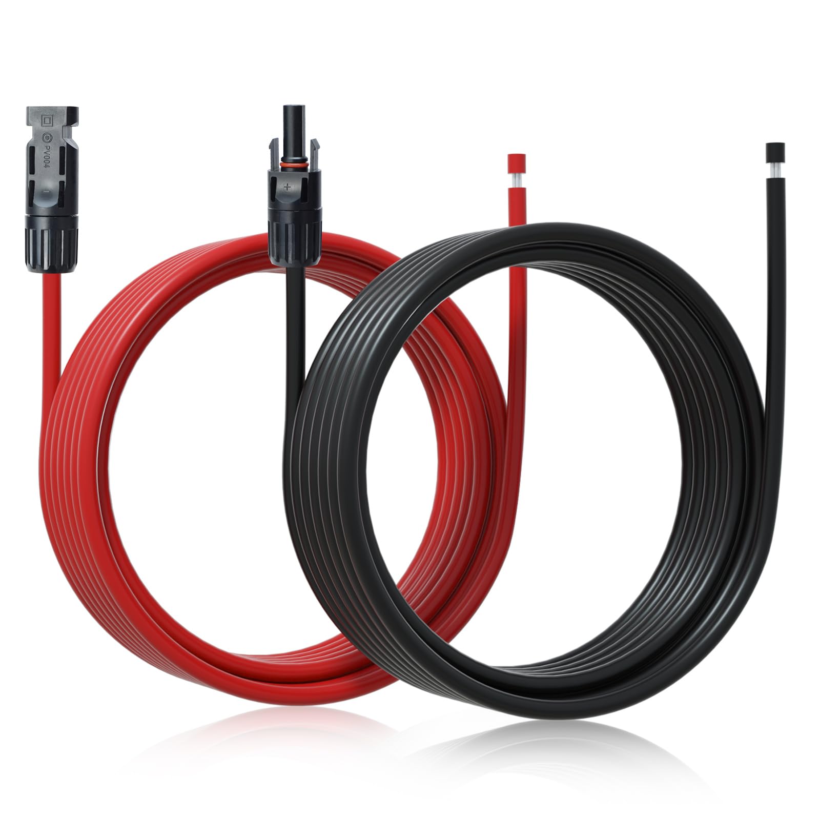 ECO-WORTHY 20FT 10AWG Solar Panel Extension Cable with MC4 Connectors (Red & Black) - Weatherproof Solar Panel Wire for RV, Boat, Off-Grid Systems - Compatible with Solar Panels & Charge Controllers