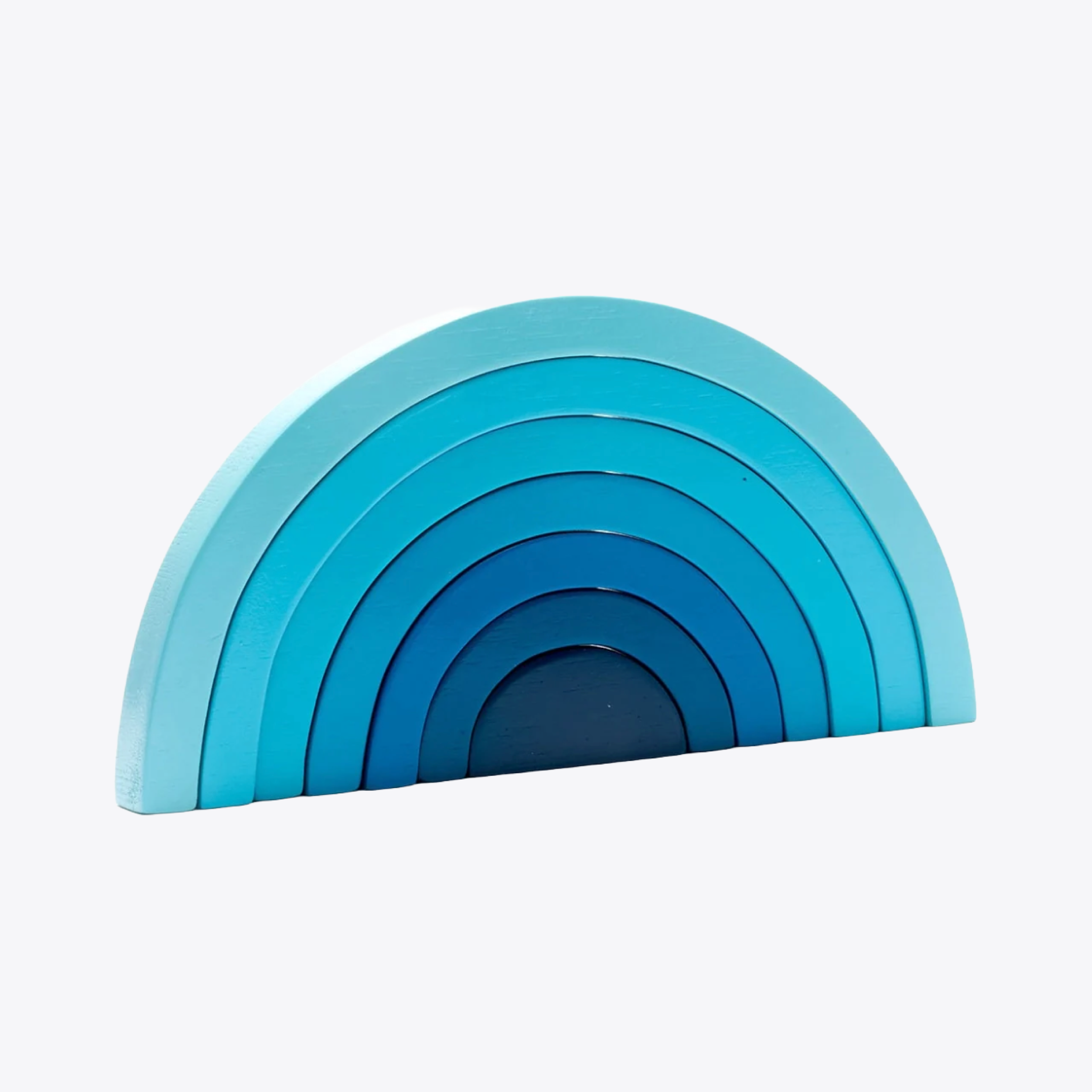 Wooden Rainbow Puzzle Toy - Shades of Blue Wooden Stacking Blocks for Kids | Montessori Learning & Home Decor