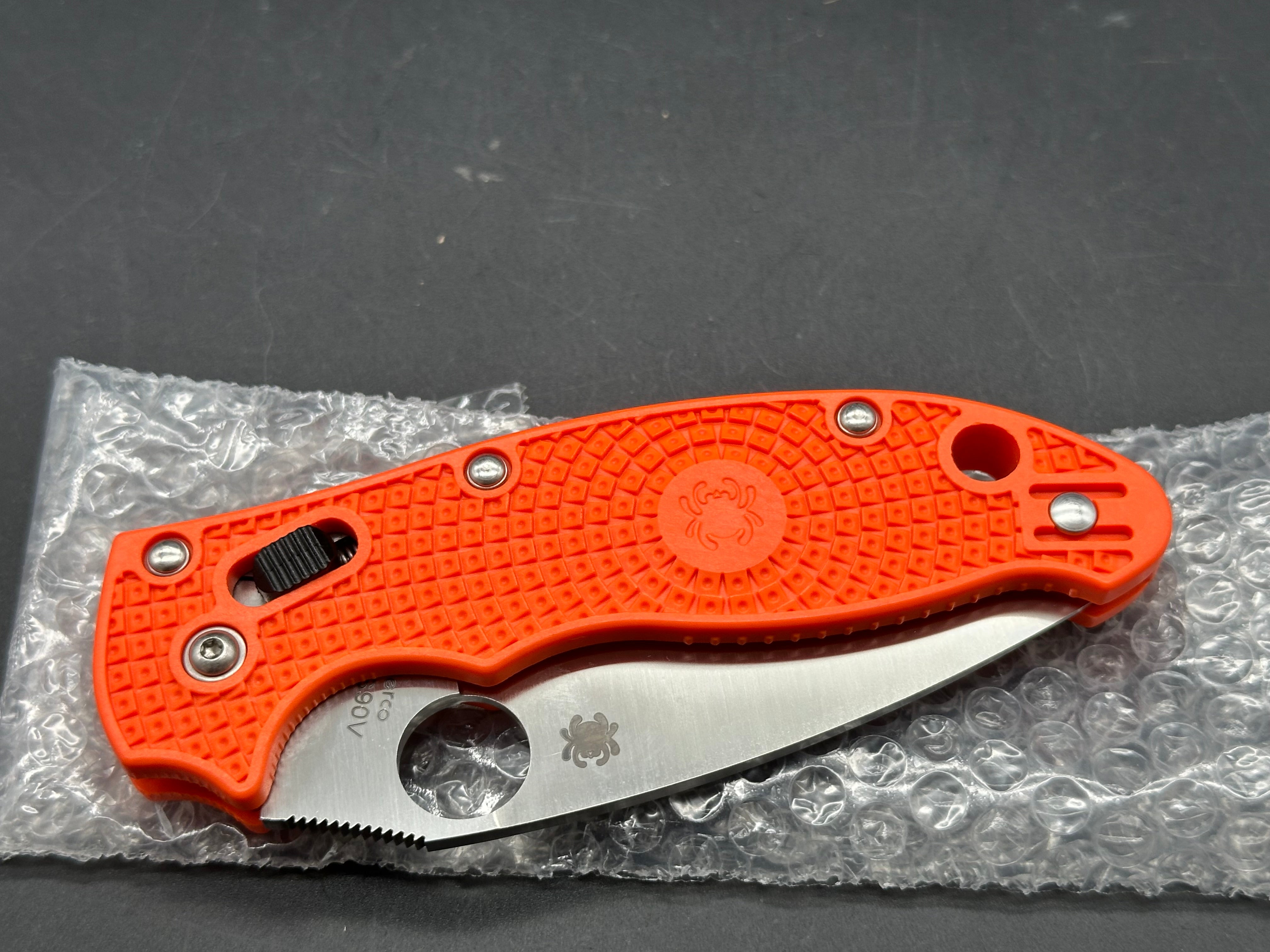 Spyderco Manix 2 Lightweight Knife - Exclusive CPM S90V Steel Blade & Orange FRCP Handle - EDC Pocket Knife for Outdoor, Camping, and Everyday Carry