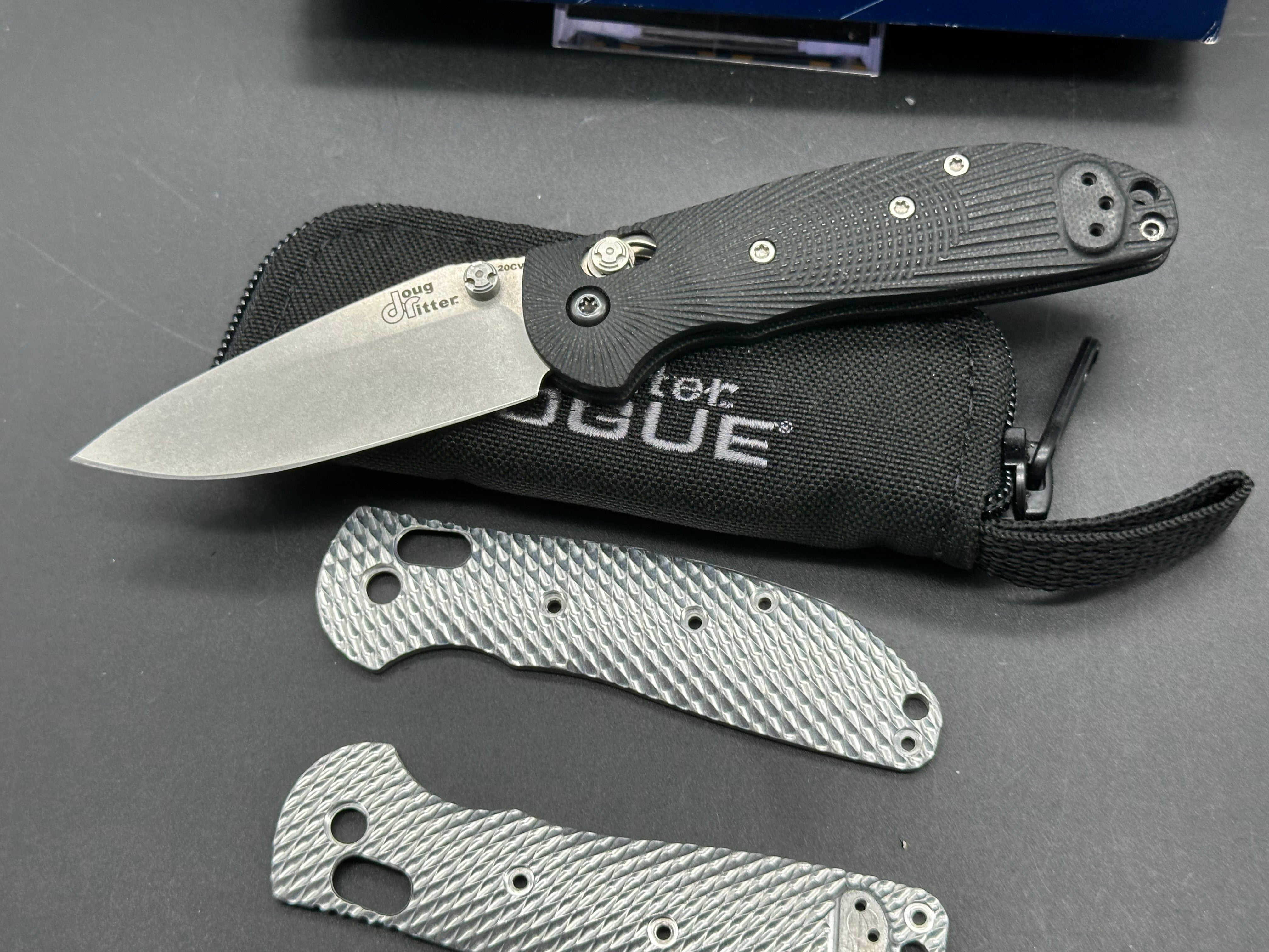 Hogue Doug Ritter Mini RSK Folding Knife with Original Goat Scales & Aluminum Handle - Perfect for EDC, Outdoor Adventures, and Survival Gear