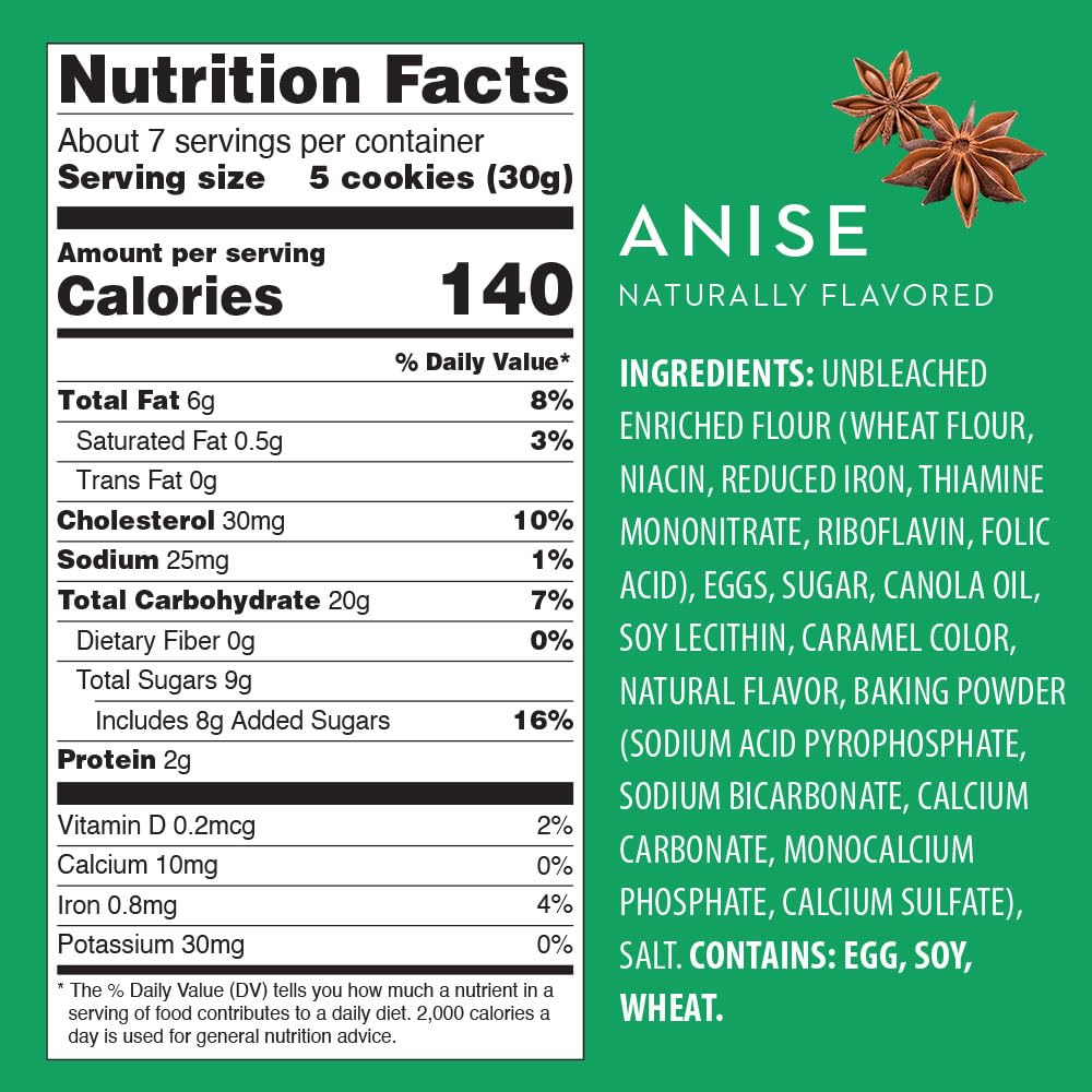 Authentic Italian Reko Pizzelle Waffle Cookies - Anise Flavor, 7oz (12 Pack) | Perfect for Holiday Gifts, Coffee Pairing & Dessert Platters