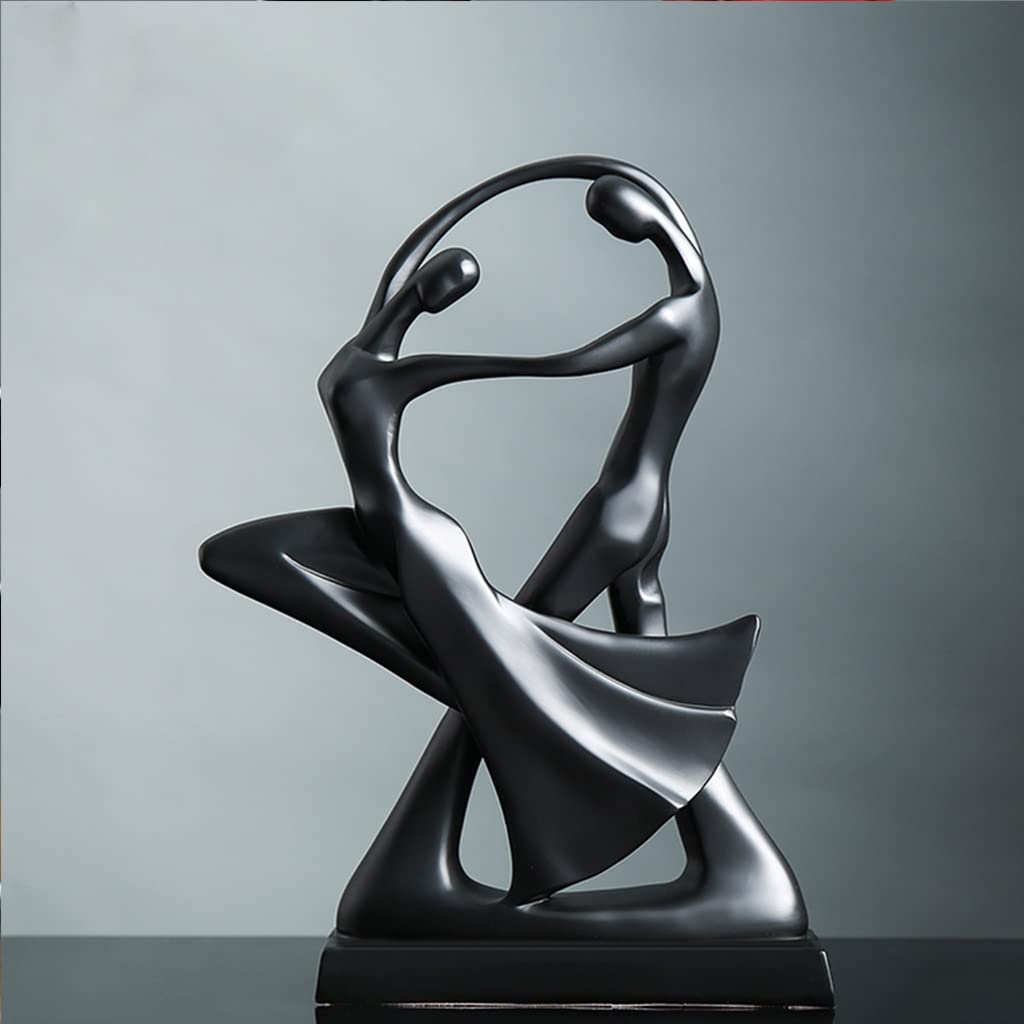 Nordic Art Dancing Couple Resin Figurine - Elegant Home Decor Sculpture for Living Room, Bedroom & Office - Handcrafted Decorative Ornament for Wedding Gifts & Housewarming (Color A, One Size) - Perfect for Bookshelf Display, Coffee Table Centerpiece & Gift Giving