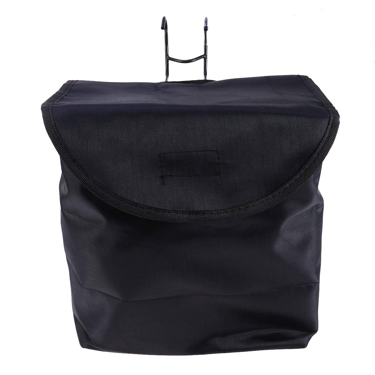 Square Canvas Bike Basket with Removable Lid & Holder - Front Handlebar Bicycle Accessories for Commuting & Shopping (Black)