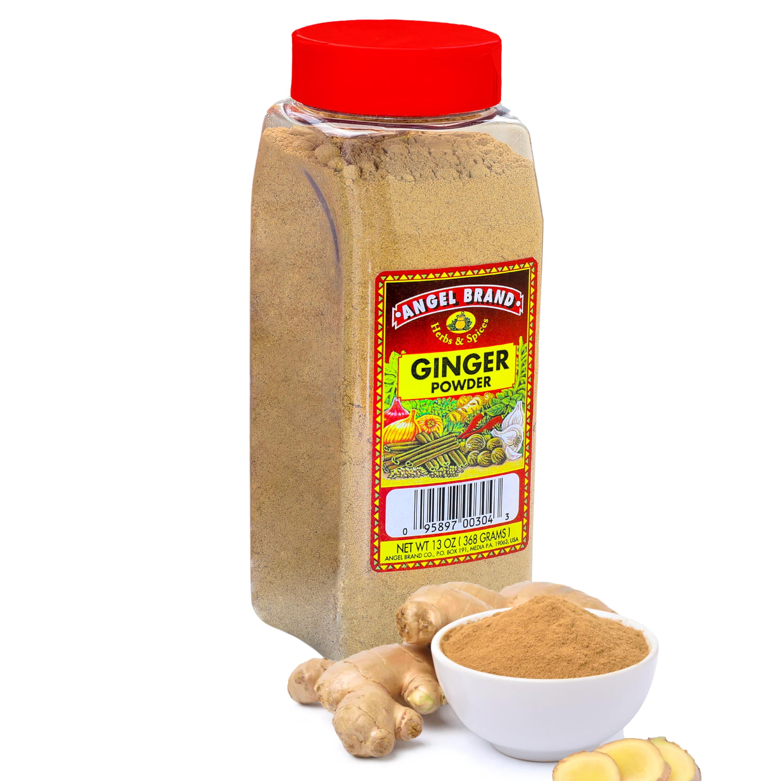 Premium Angel Brand Ginger Powder 13 oz - Organic Ground Ginger Root for Baking, Cooking, Smoothies & Tea | Great for Gingerbread, Curry, Detox Drinks & Spice Mixes