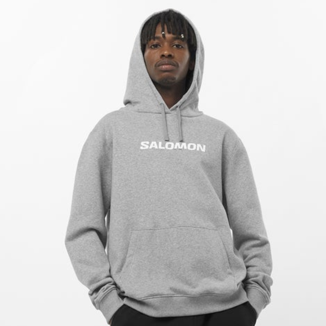 Salomon Men's Performance Hoodie with Logo - Lightweight, Breathable & Moisture-Wicking Running Jacket for Outdoor Activities & Gym Workouts (LC2360400)