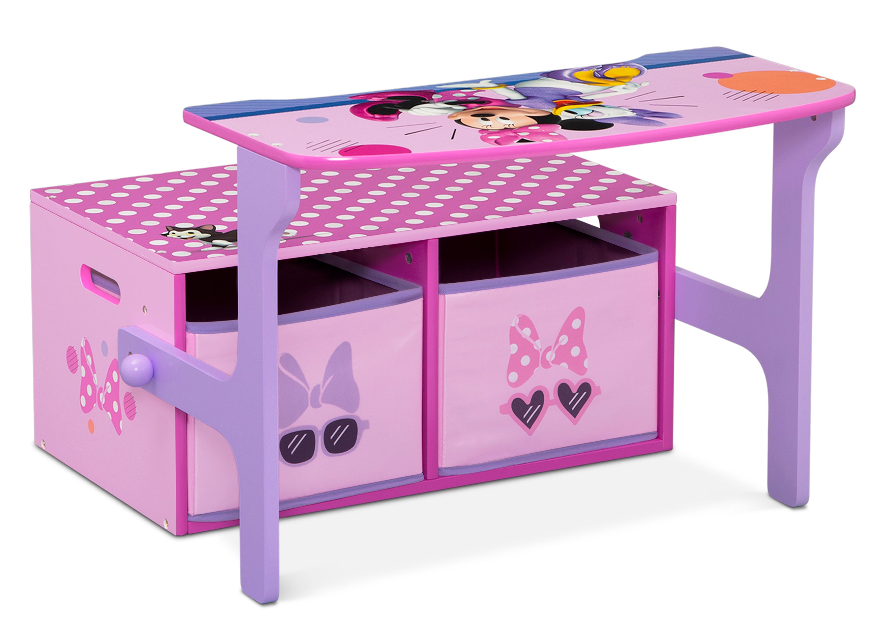 Minnie Mouse 2-in-1 Activity Bench and Desk for Kids - Convertible Play Table & Study Desk - Perfect for Playroom, Nursery, or Preschool Learning Activities