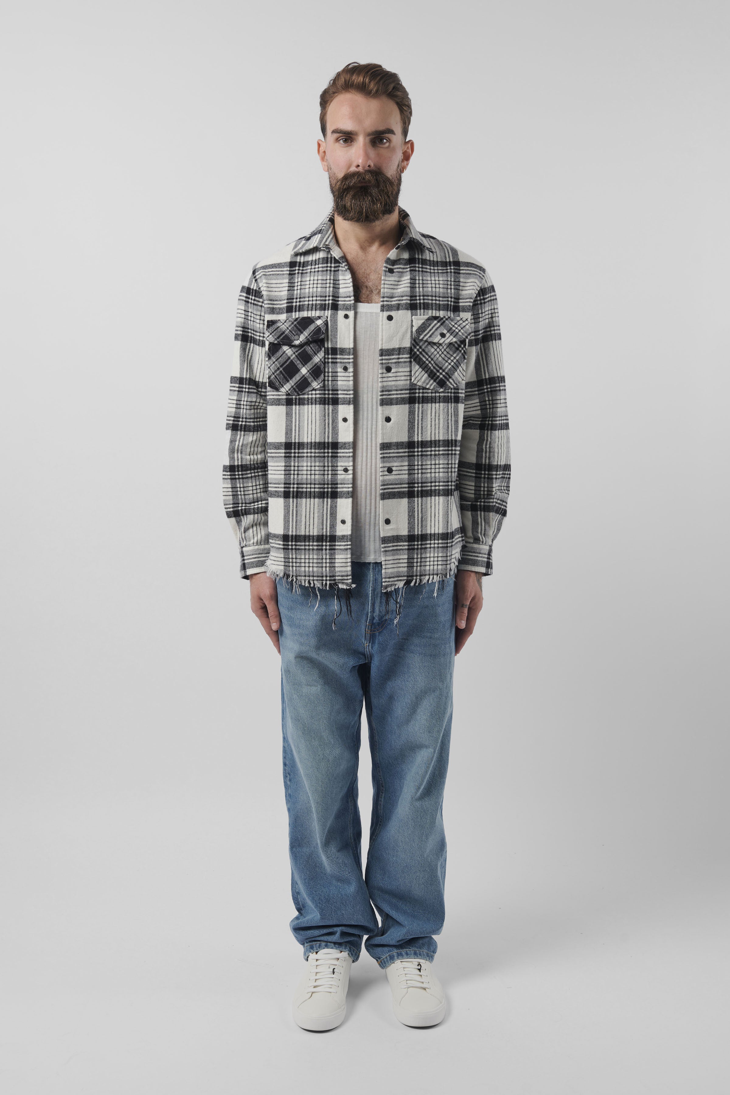 BODA Checked Overshirt for Men - Stylish Casual Button-Up Shirt with Flannel Lining - Perfect for Outdoor Adventures, Layering & Everyday Wear