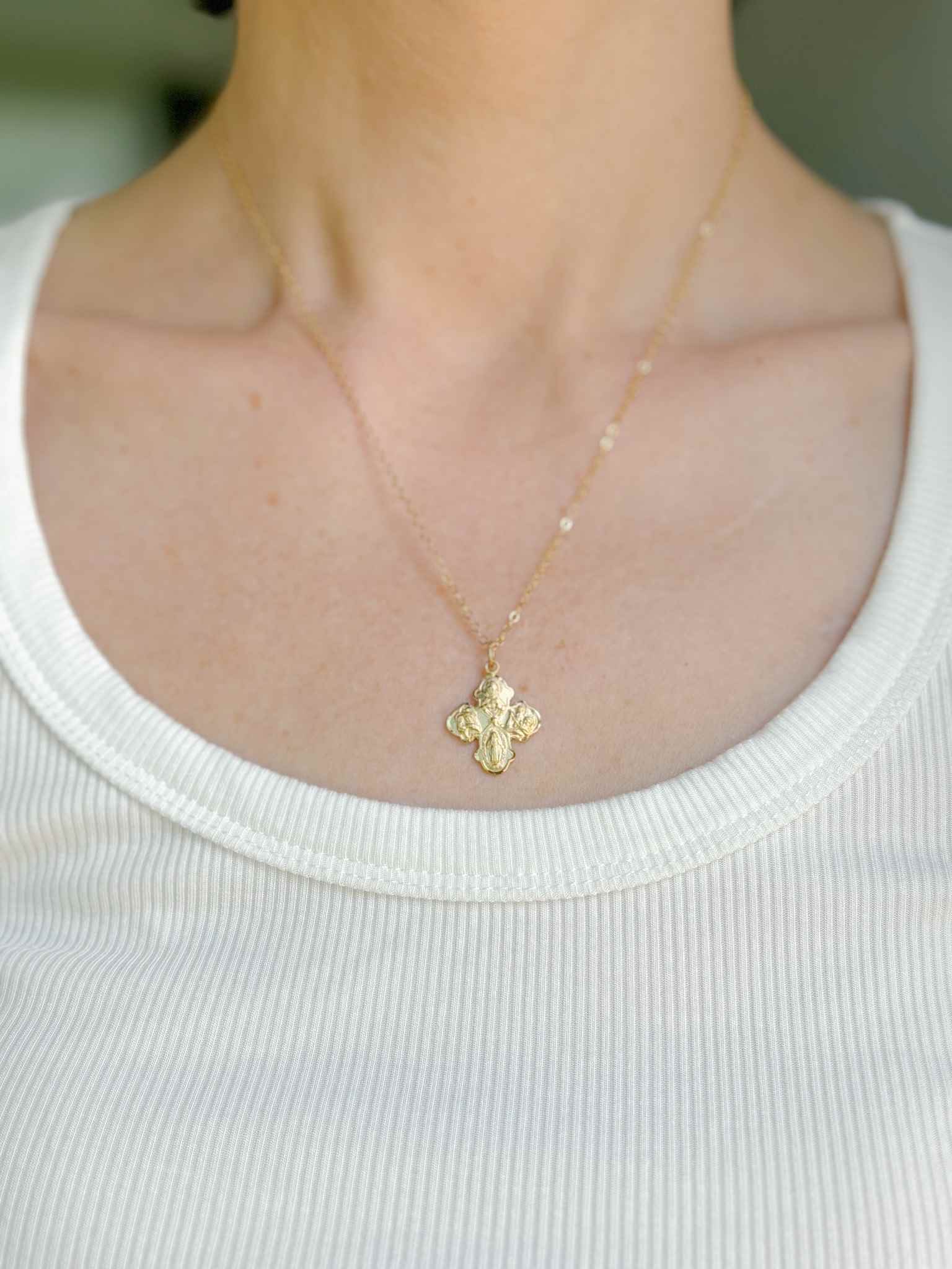4-Way Cross Petite Necklace for Women - Elegant Layered Necklace for Everyday Wear, Gift for Her, Religious Jewelry