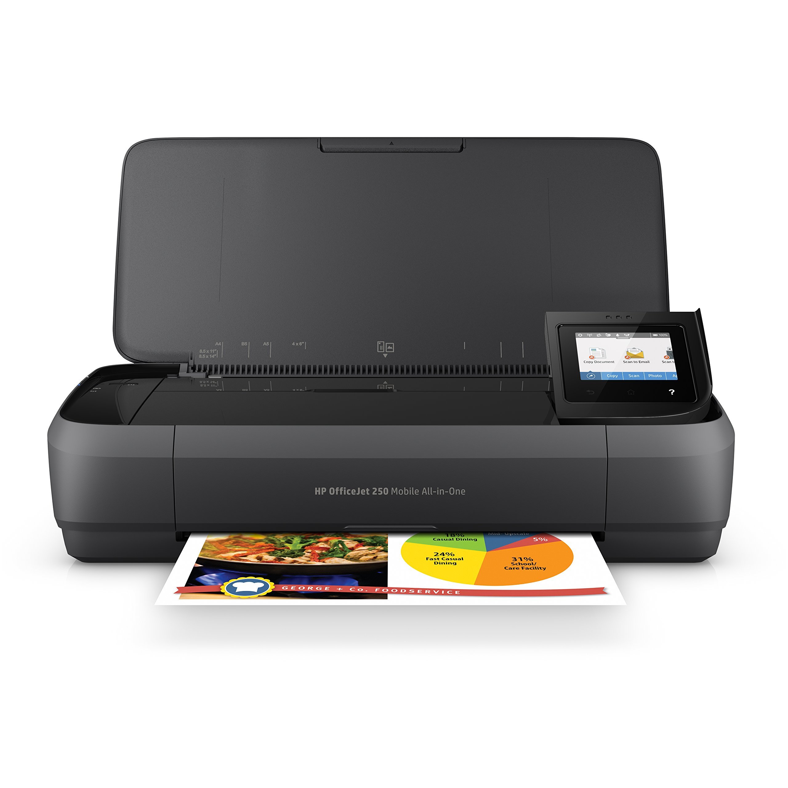 HP OfficeJet 250 Portable All-in-One Printer - Wireless, Mobile Printing, Compact Design (Renewed) | Ideal for Home Office, Business Travel & On-the-Go Printing (Model CZ992A)
