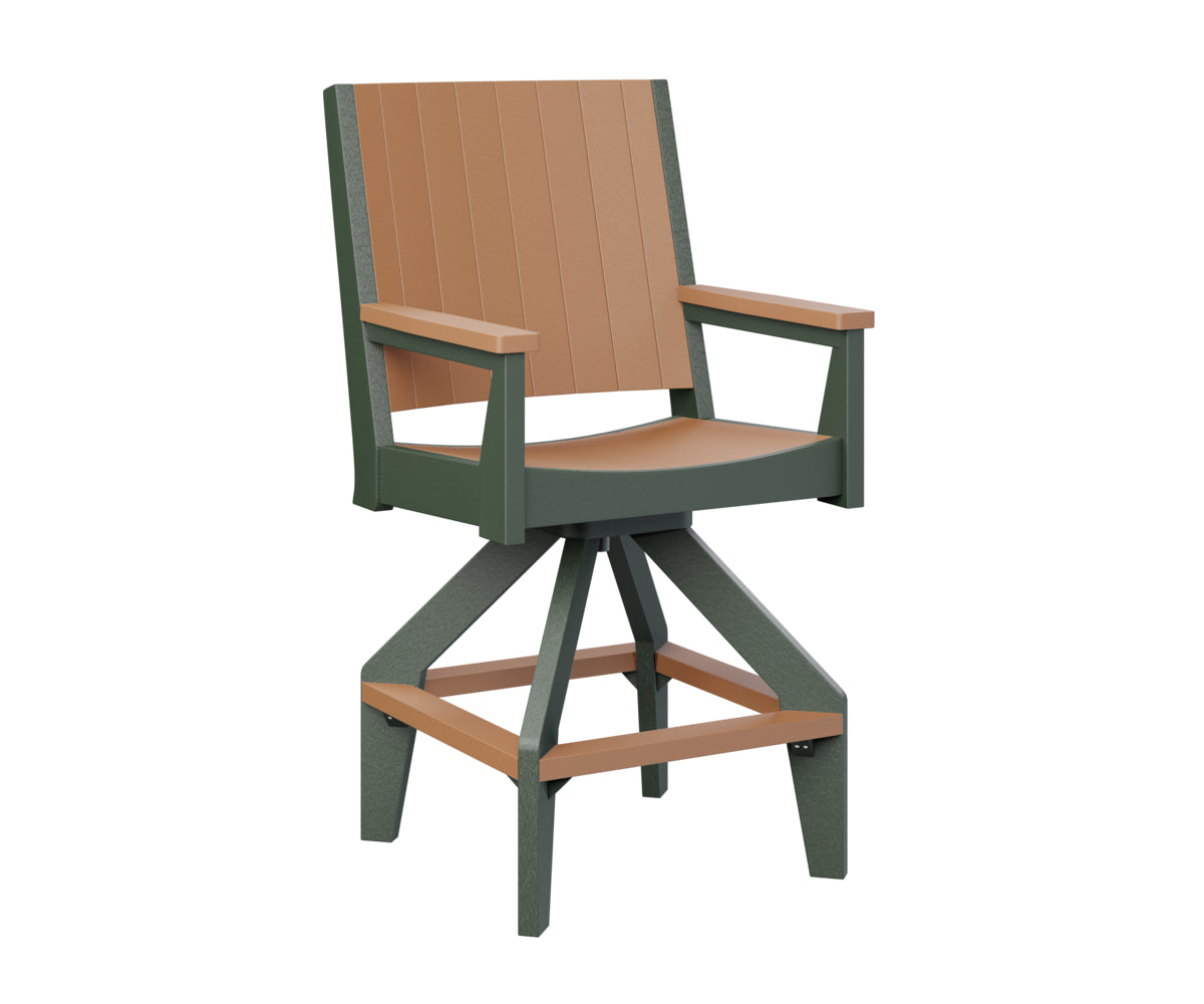 Berlin Gardens Mayhew Chat Swivel Bar Chair - Adjustable Height Counter Stool for Kitchen Island, Breakfast Nook & Home Bar - Comfortable Modern Swivel Seat with Back Support